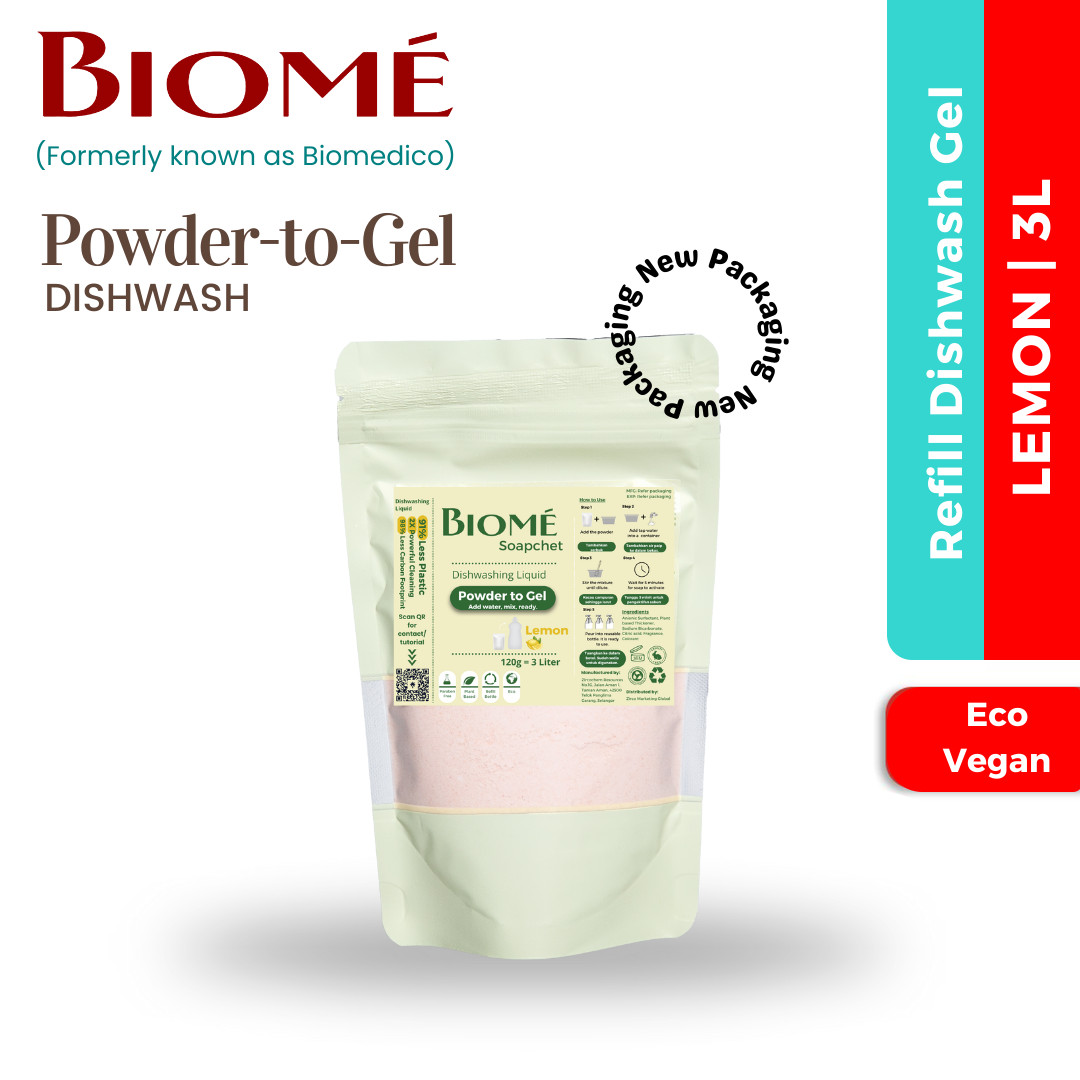 [8 Pack] MALAYSIA Powder-to-Gel Dishwash Soap 120g – 101 fl oz [Free Shipping]