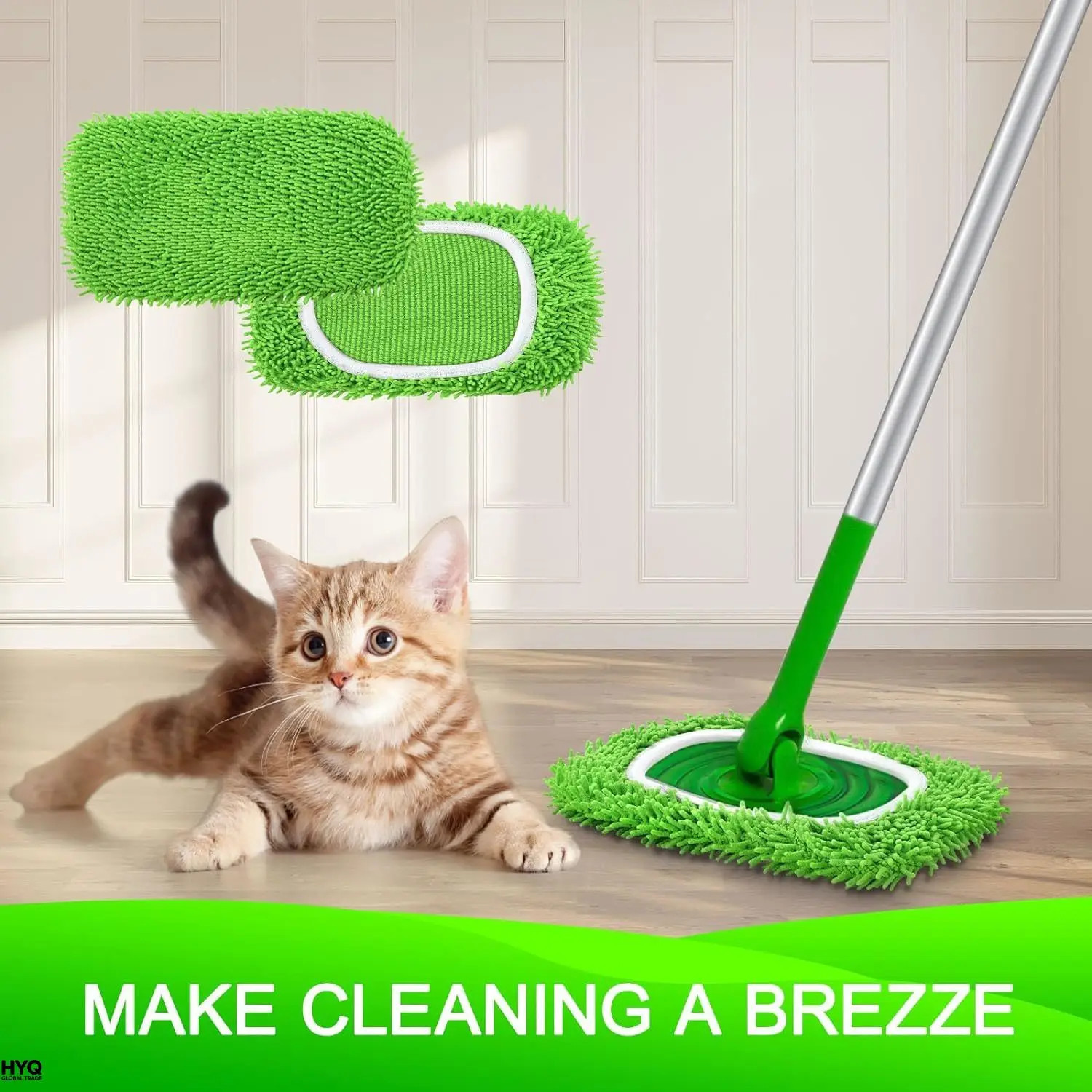 2 tampones de microfibra reutilizables, compatibles con Swiffer