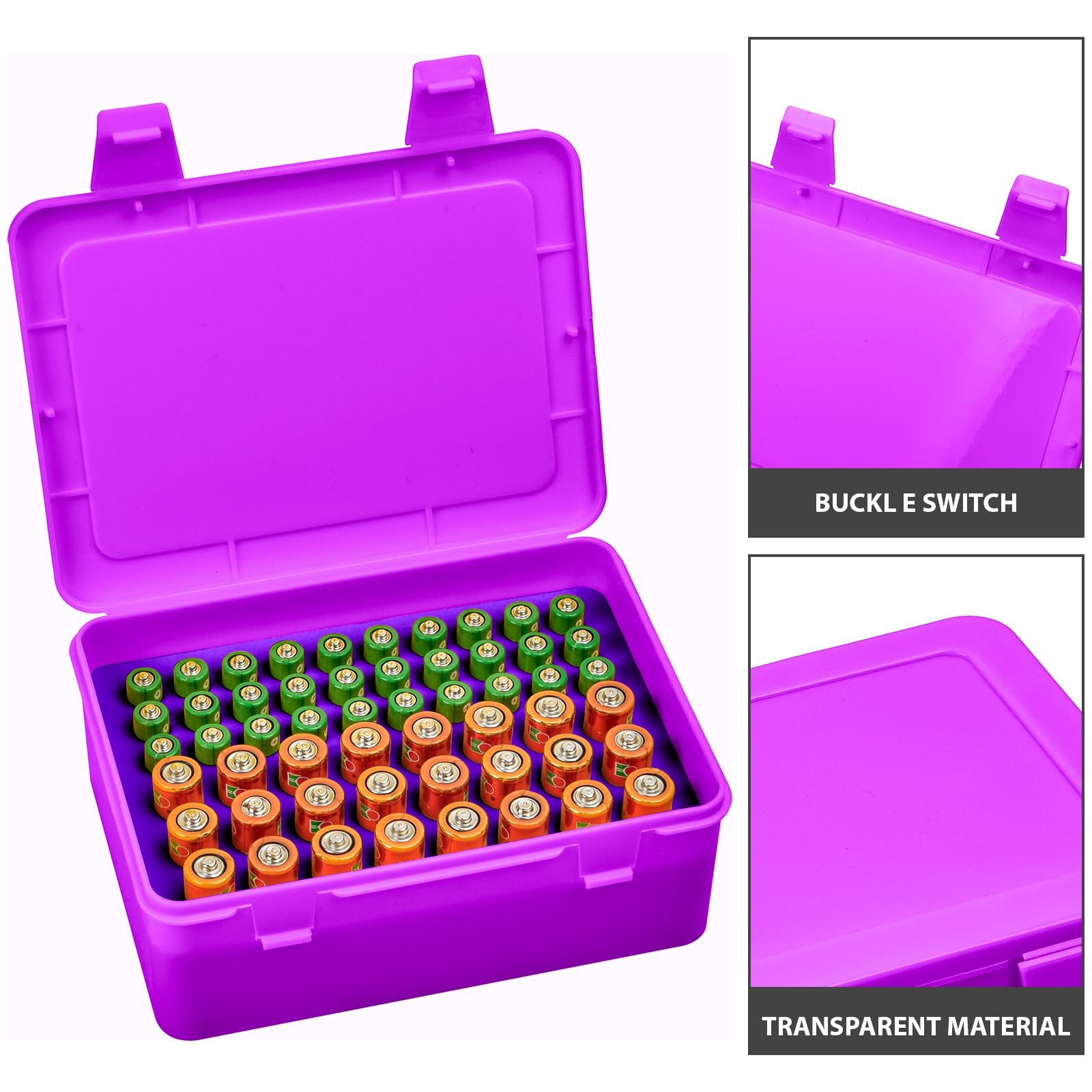 Battery Organizer Storage Box Garage Case Holder For 24* Aa 30* Aaa Batteries b
