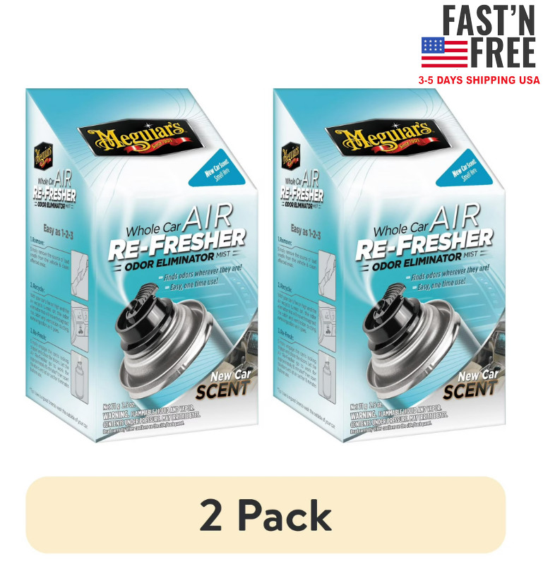 (2 pack) Meguiar’s Whole Car Air Re-Fresher Odor Eliminator Mist, G16402, 2 oz