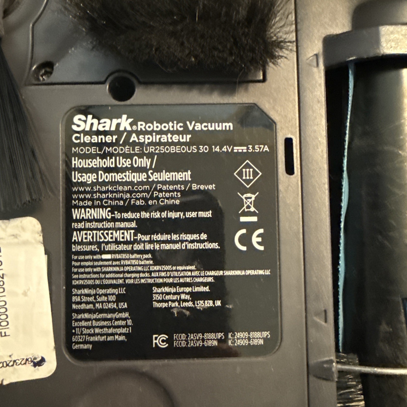 Dirty Sensor Error Shark AI Ultra Robot Vacuum Self-Empty Base UR250BEOUS Black