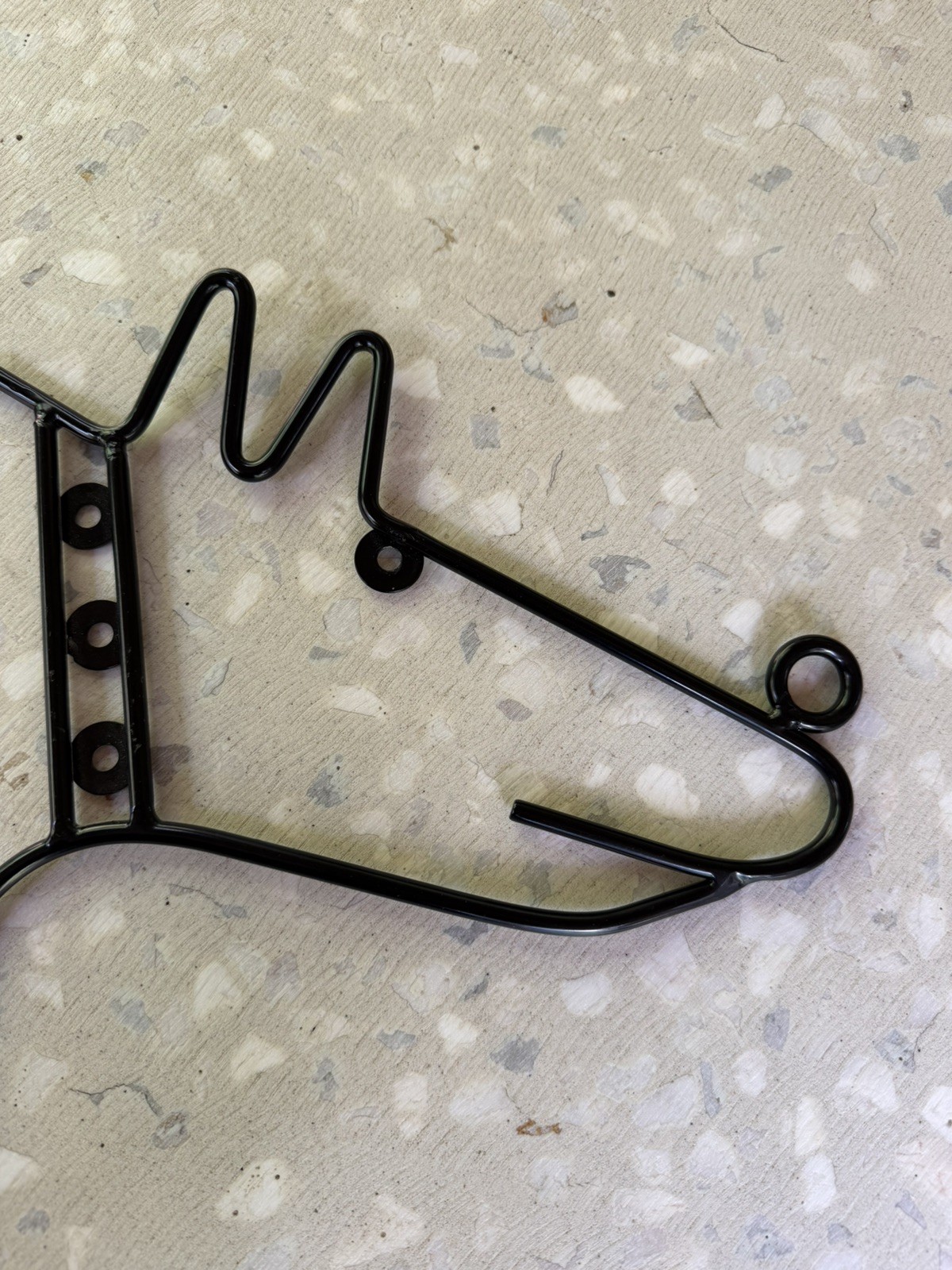 1990s IKEA Black Dog Wall Hook Metal Coat Key Rack Minimalist