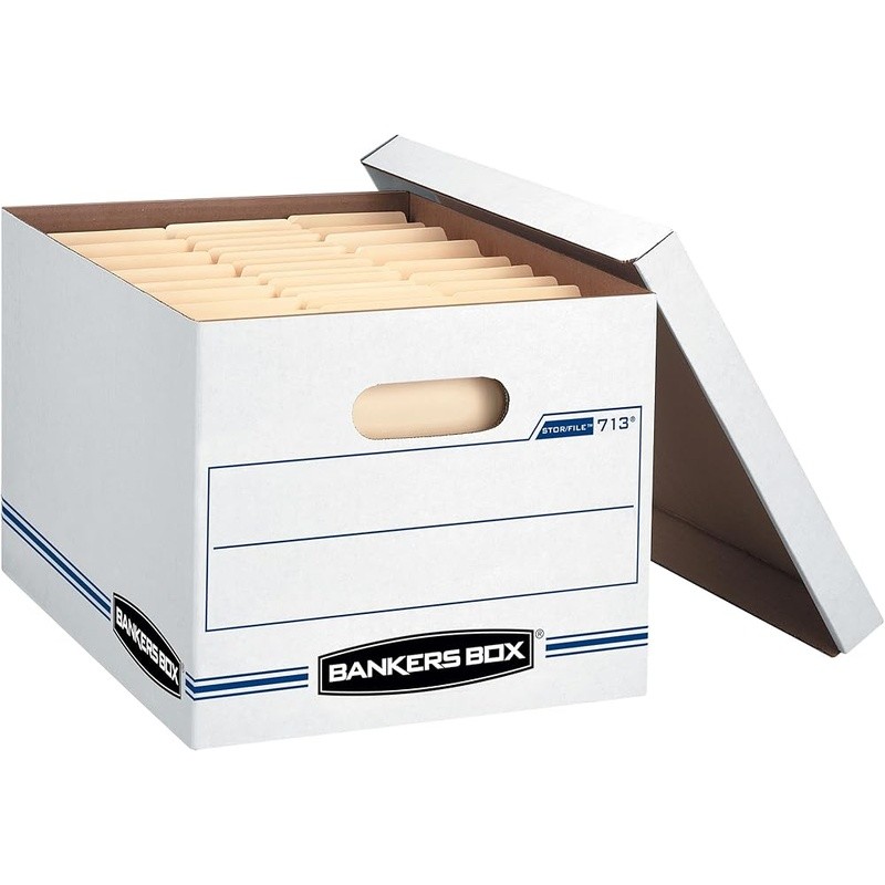 Collapsible Cardboard Storage Boxes W/ Lift-Off Lid Double Wall Design 12 Pack