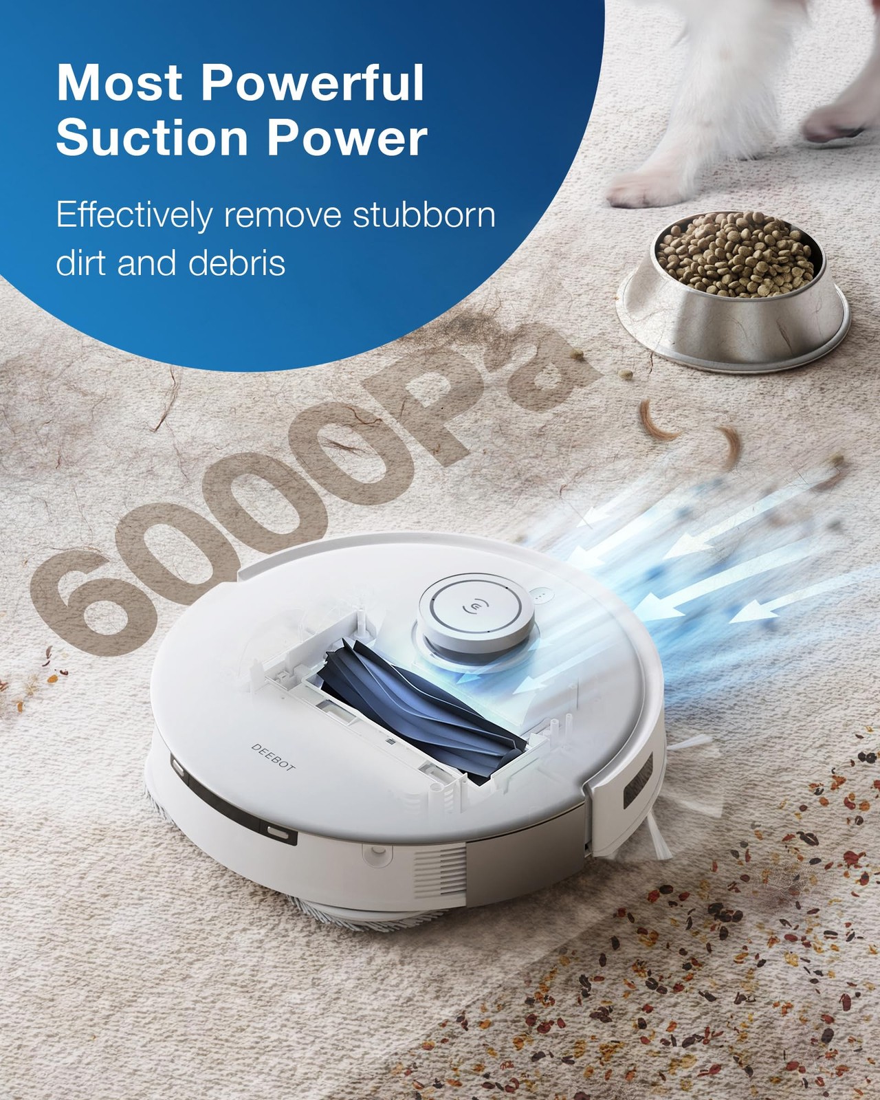 ECOVACS DEEBOT T20 Omni (DLX23) Robot Vacuum and Water Mop Washing-Drying White