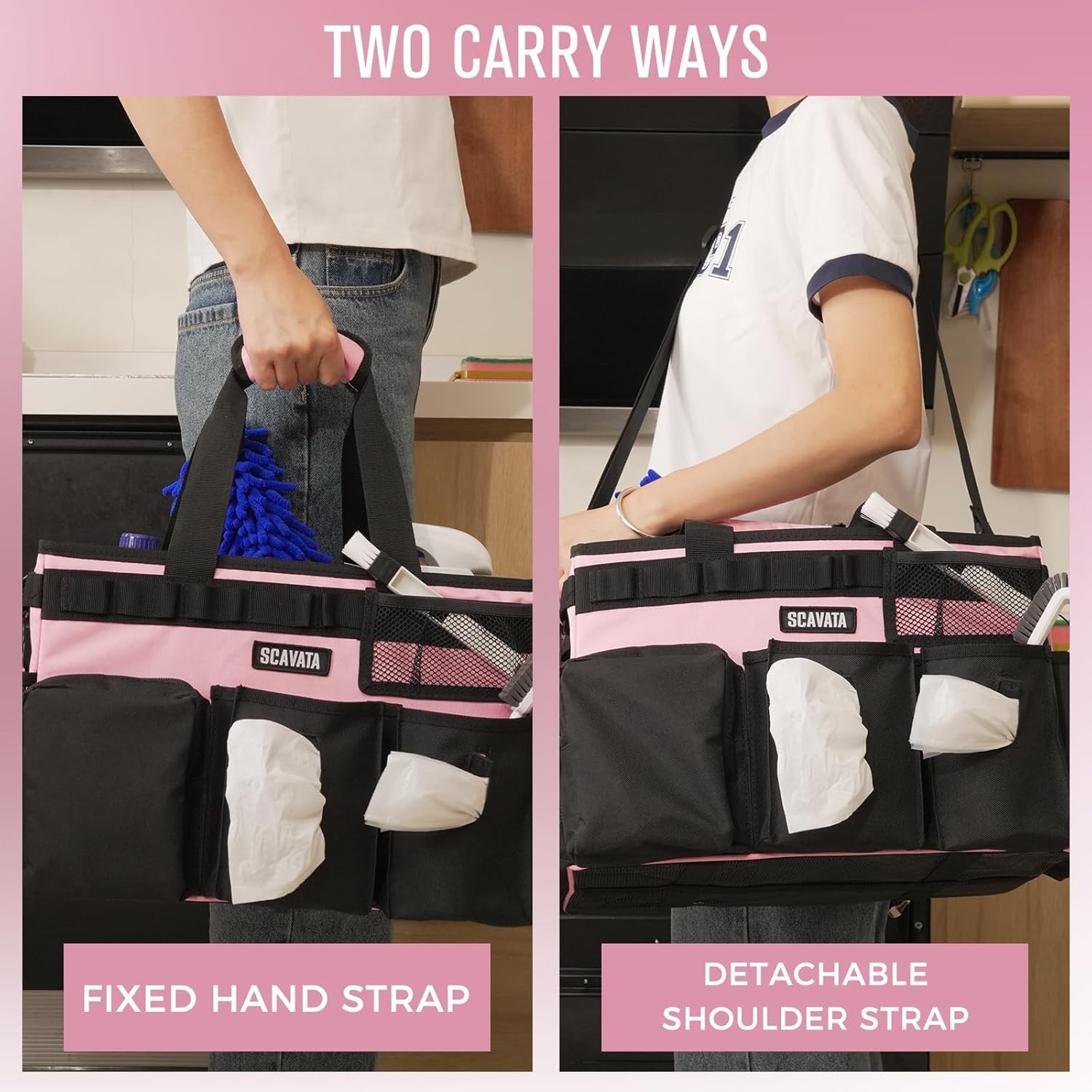 Wearable Cleaning Caddy Bag, Cleaning Caddy Supplies Organizer with Handle