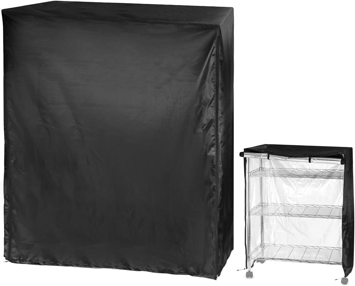 QWORK Wire Rack Cover – 60″x24″x72″, Oxford Cloth, Keeps 1 Pack