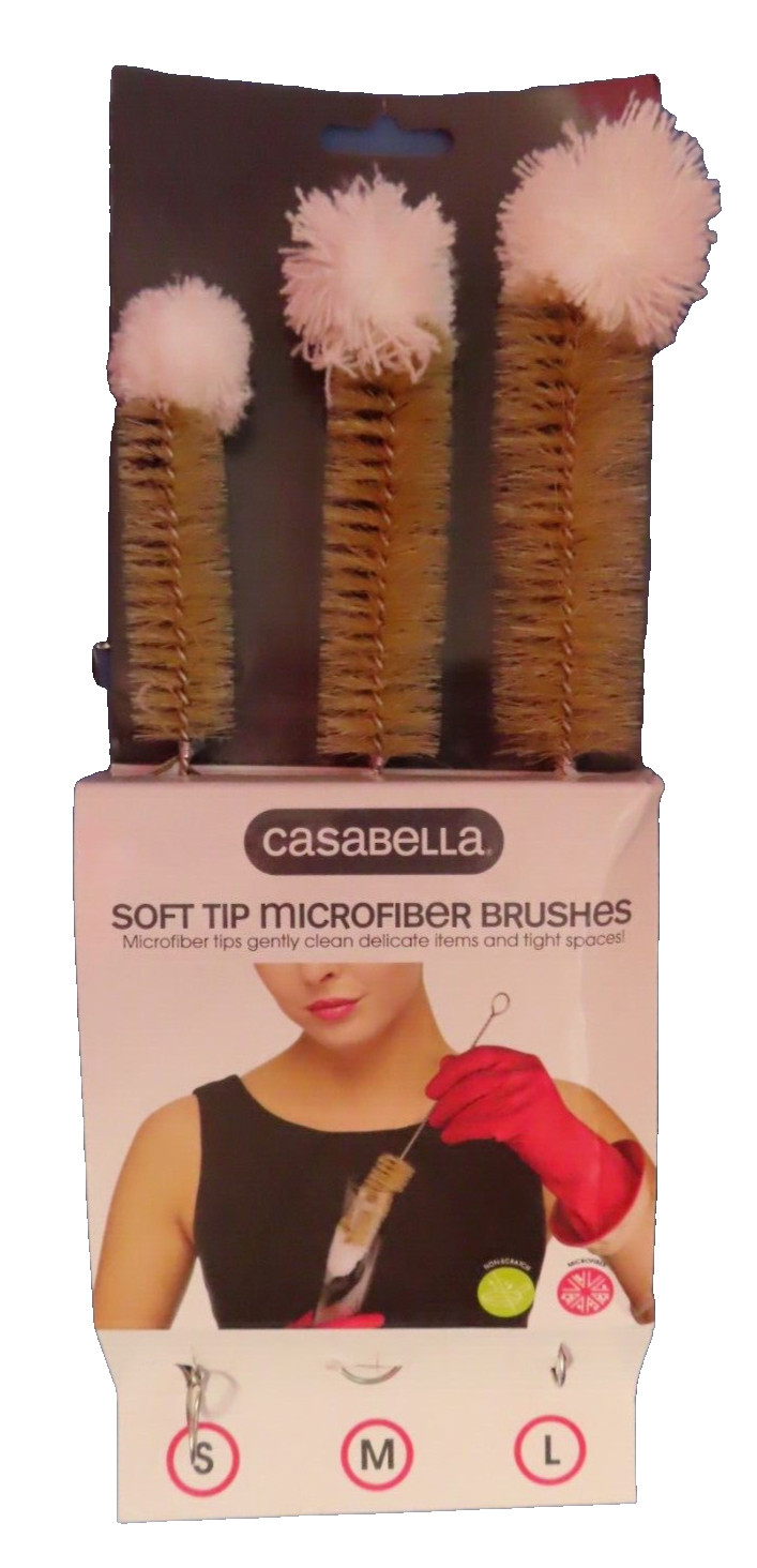 Casabella Soft Tip Bottle Brushes – Set of 3 – #20530 NEW