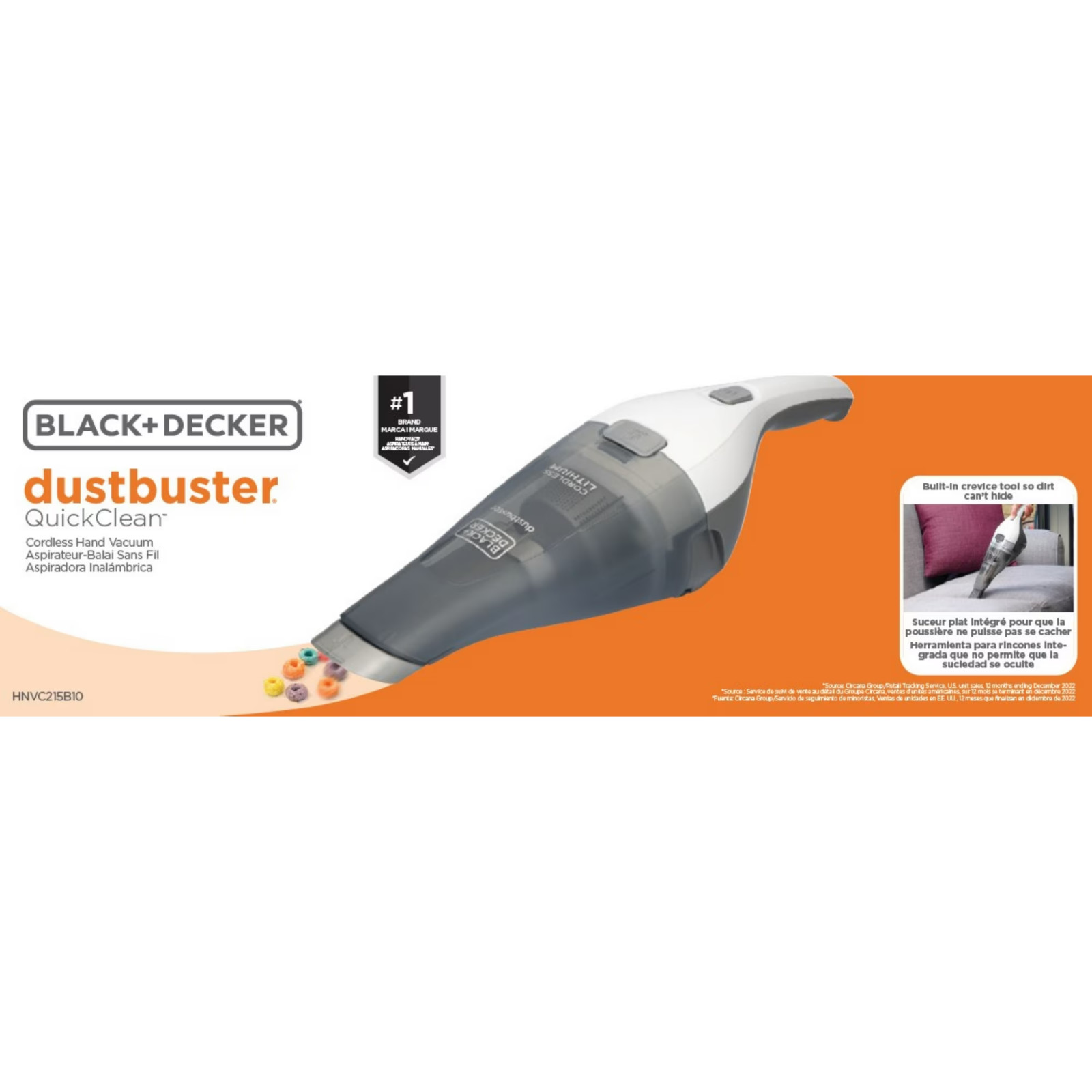 BLACK+DECKER Dustbuster QuickClean Cordless Handheld Vacuum White HNVC215B10