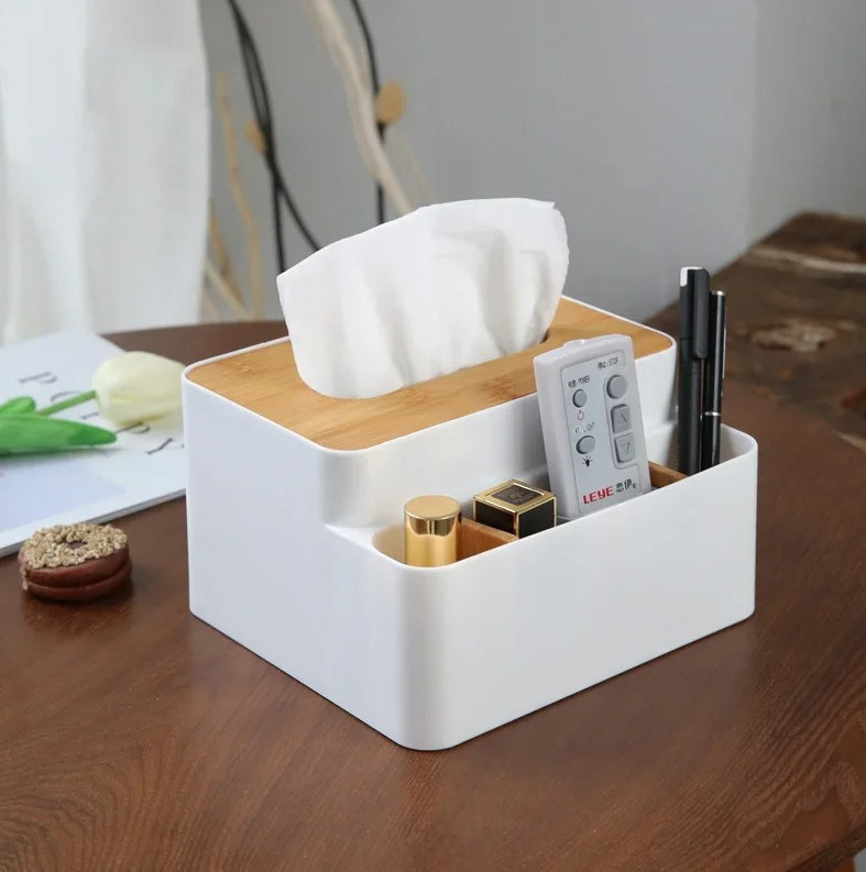 1 pc Plastic Desktop Storage Box Remote Control Tissue Cosmetic Organizer