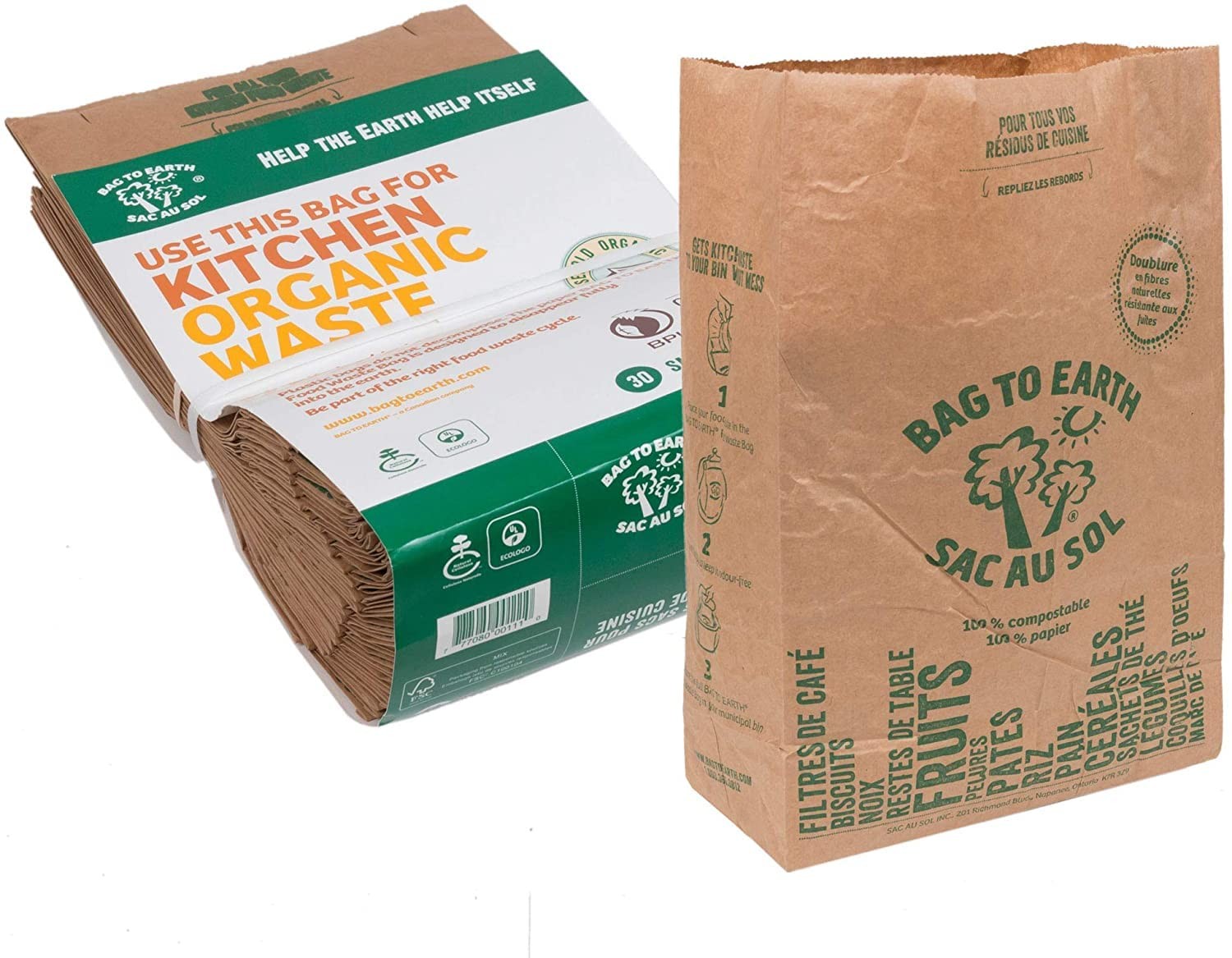 Bag to Earth – Kitchen Food Waste Bag – Compostable Bag – Leak Resistant -…