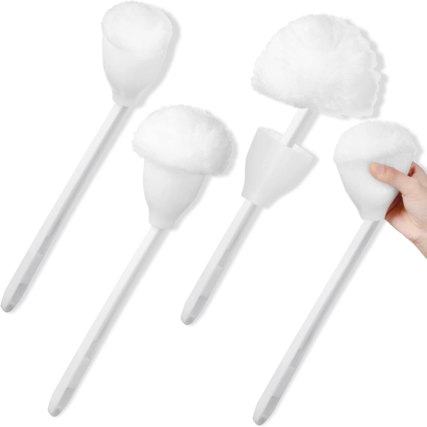 Toilet Bowl Mop Toilet Bowl Brush White Soft Swab Bathroom Brush with Holder