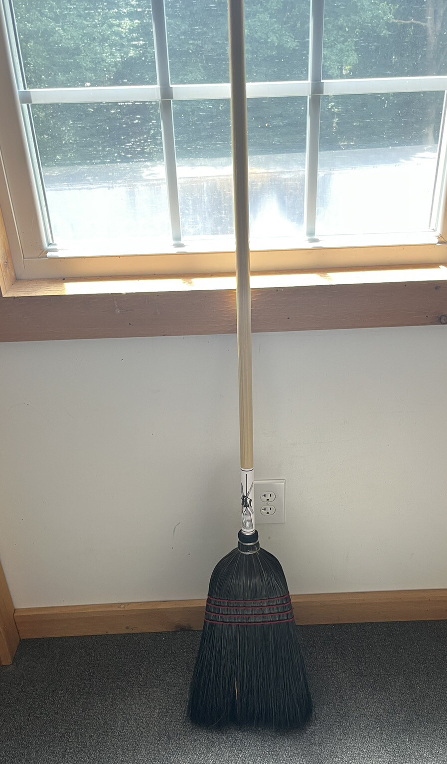 55″Natural Fiber Bristle Yucca Corn Black Parlor Broom & Wood Handle_Amish Made