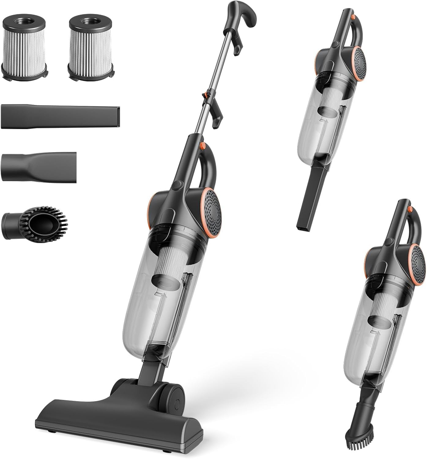 Corded Vacuum Cleaner, 600W 25Kpa Powerful Stick Vacuum for Home Pet Hair | 2-In