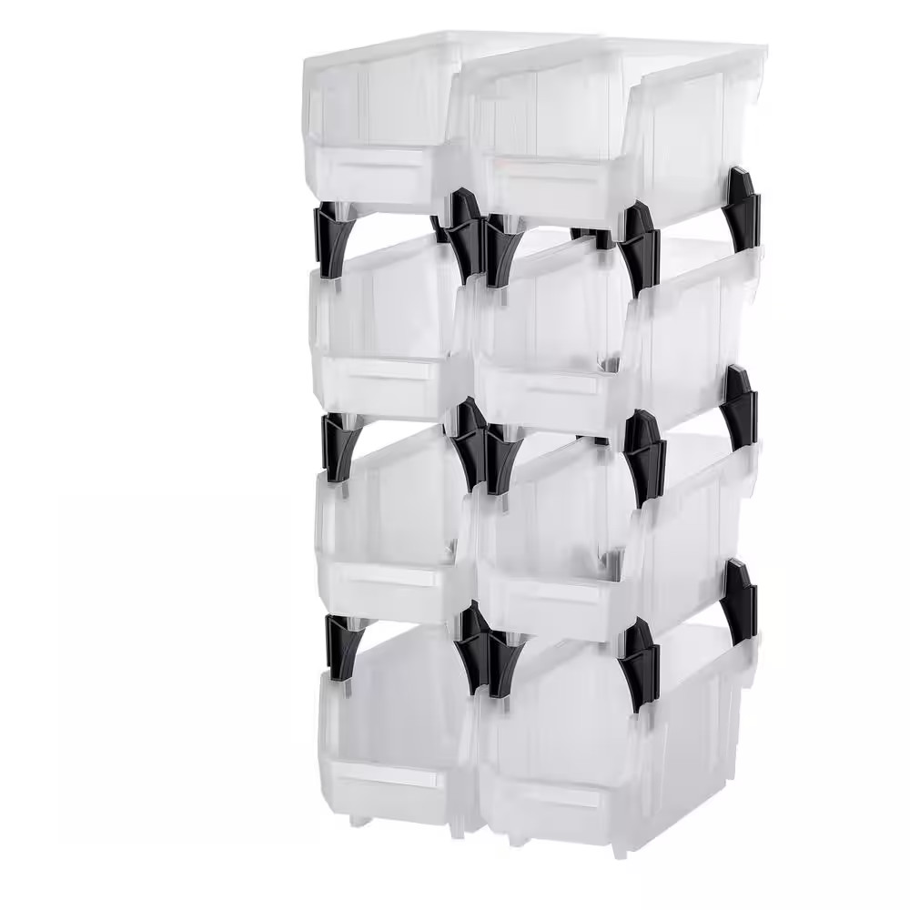 Transparent Plastic Stackable Storage Containers, 10.9 X 5.5 X 5.1 In. (Set of 8