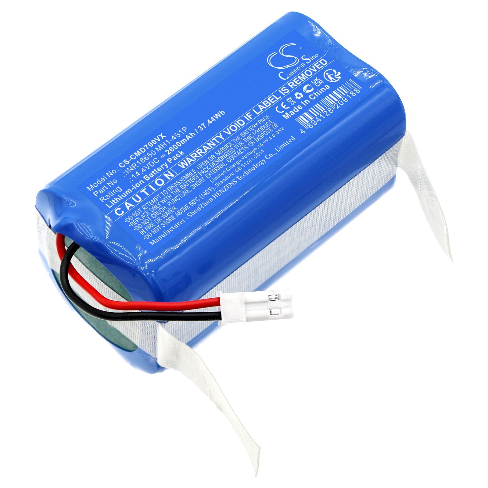 BATTERIE 2600Mah INR18650 MH1-4S1P For Infinuvo Cleanmate LDS700, Salente L5