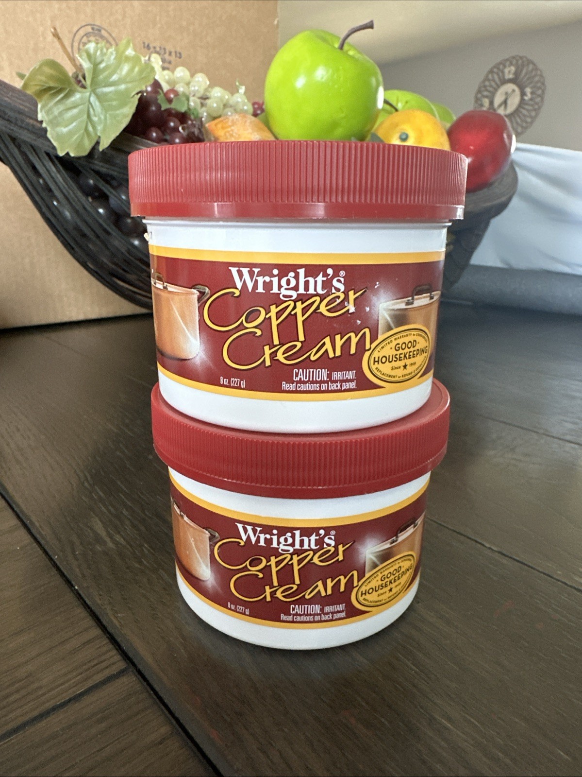 Lot of 2 Wright’s Copper and Brass Cream Cleaner – 8 Ounce – BRAND NEW OPEN BOX