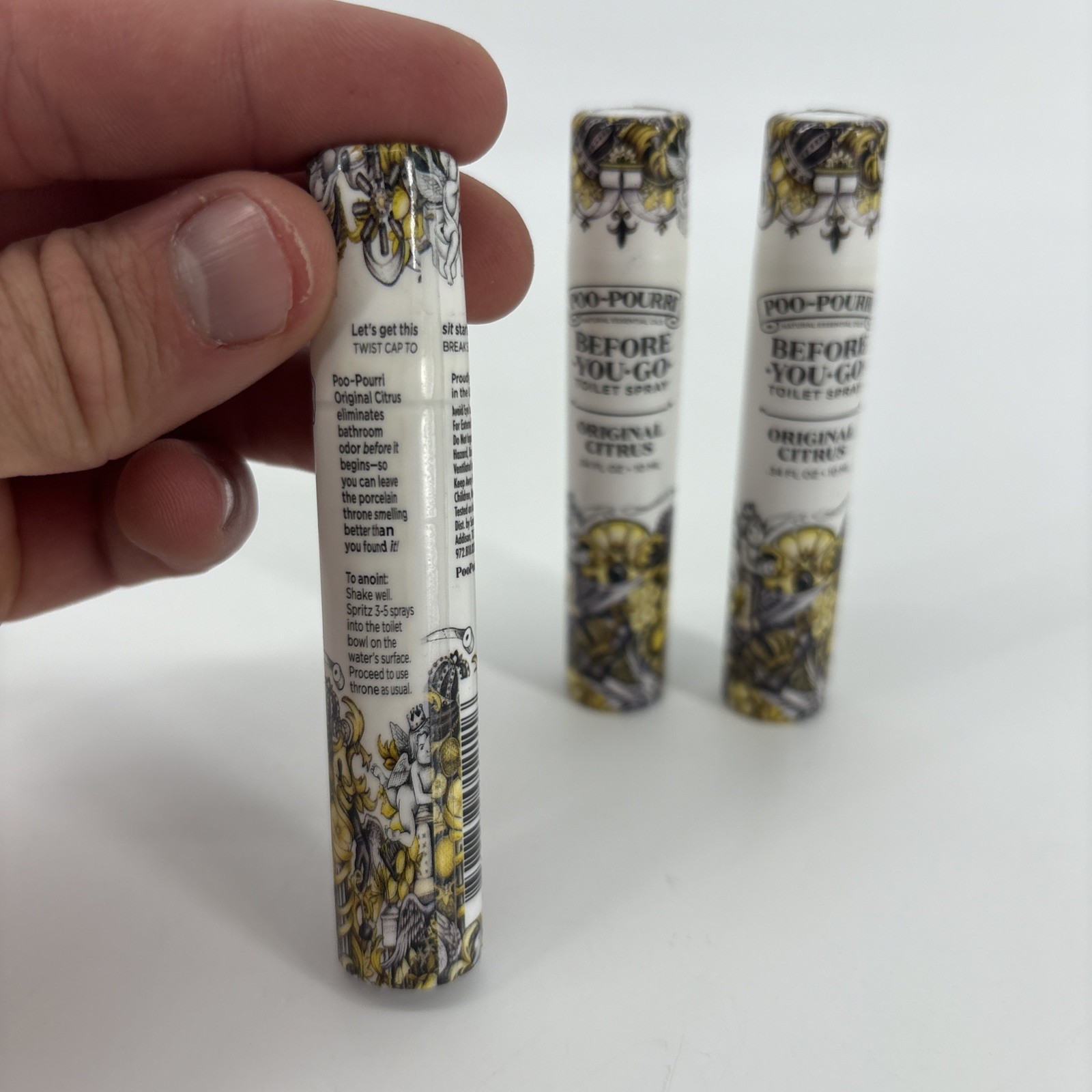 3 X Poo-Pourri Before-You-Go Toilet Spray Original Citrus Travel Size 10ml each
