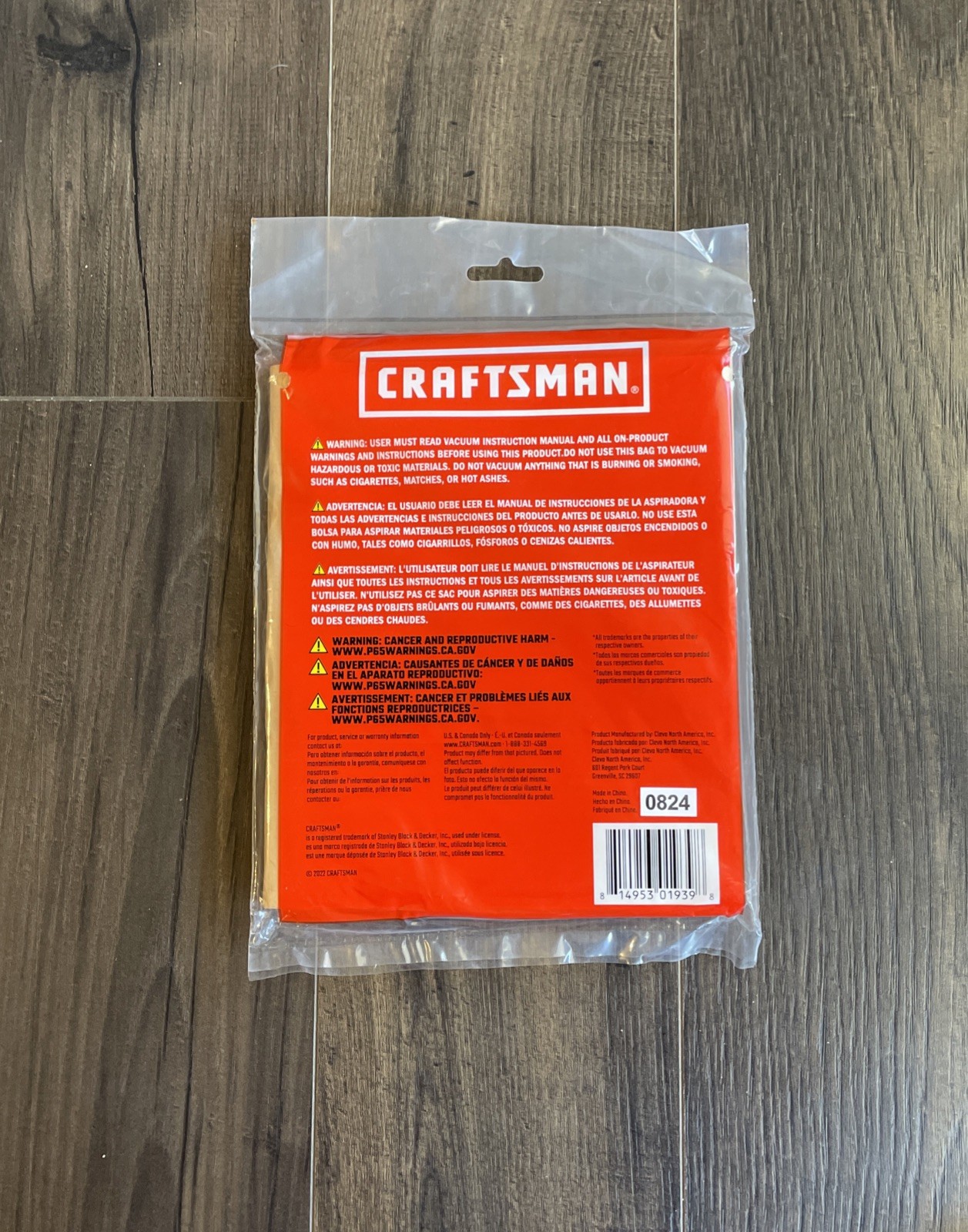 Craftsman Wet/Dry Vac Dust Collection Bags 2.5-3.2 Gallon General Debris 2 Bags