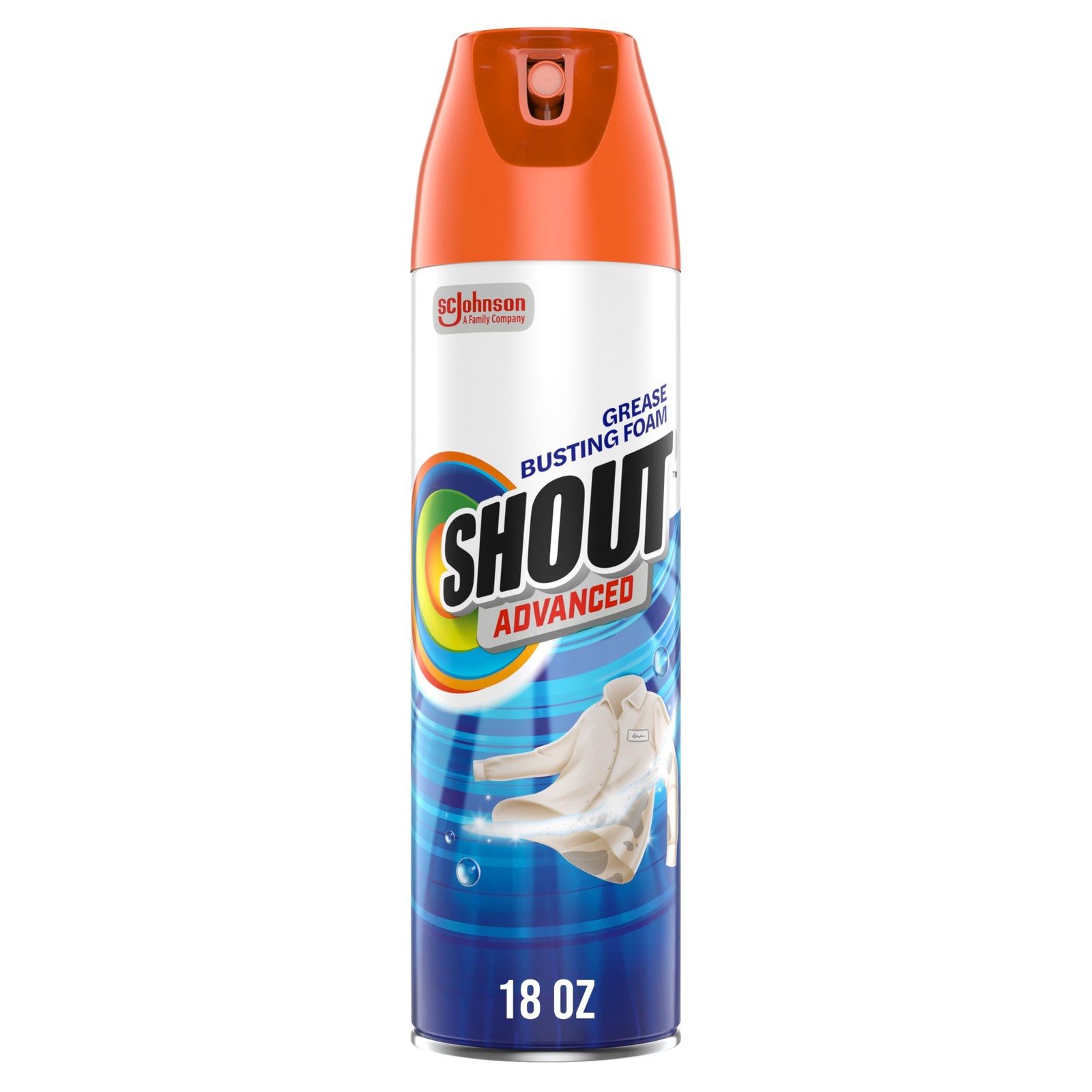Shout Advanced Grease Busting Foam, Laundry Stain 18 Fl Oz (Pack of 1), Red