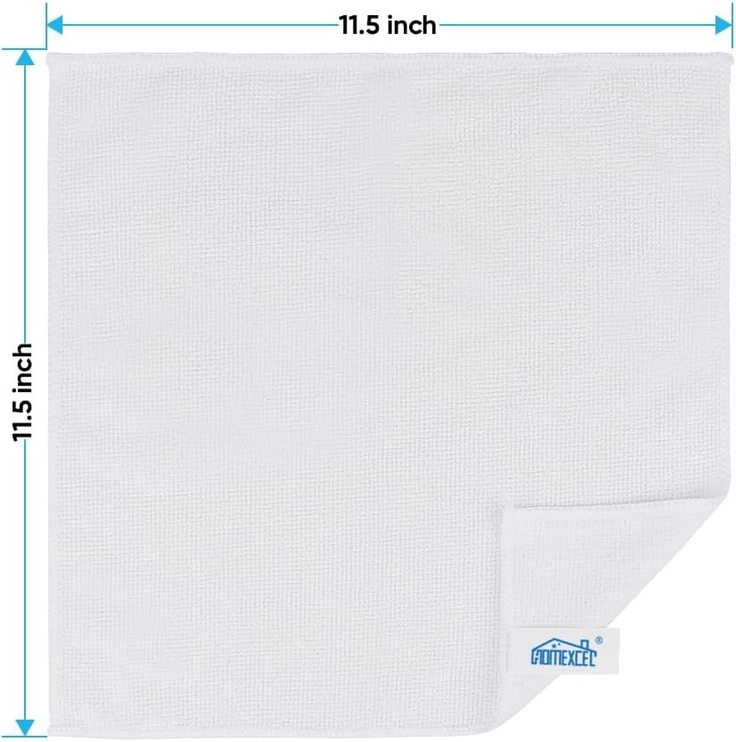 24PK Microfiber Cleaning Cloth, Cleaning Rag for Home, 11.5×11.5in | Reusable,