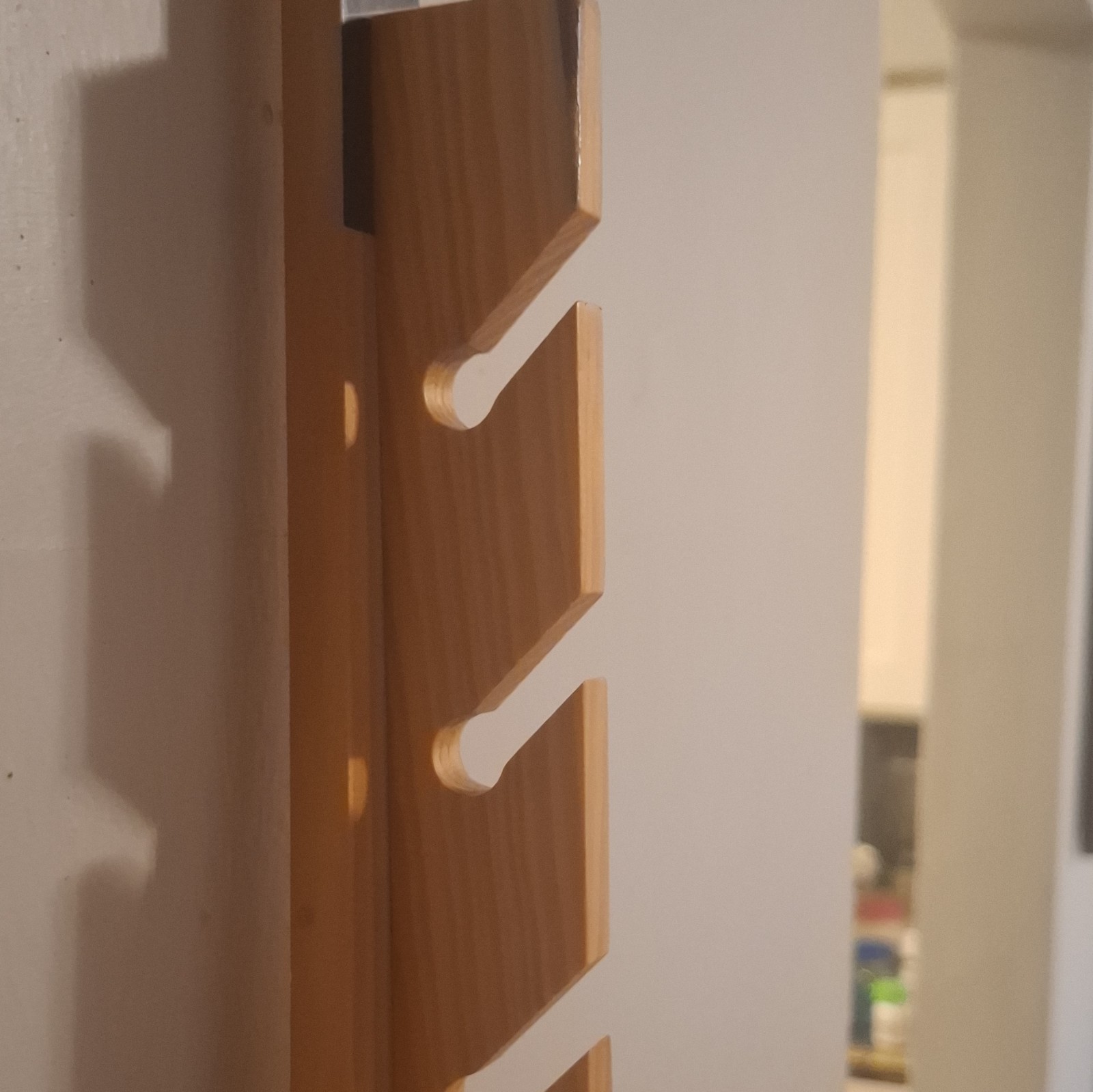 Wall Mounted Wood Coat Rack Panel, Brown Natural Finish, Peg Hooks, 29 in