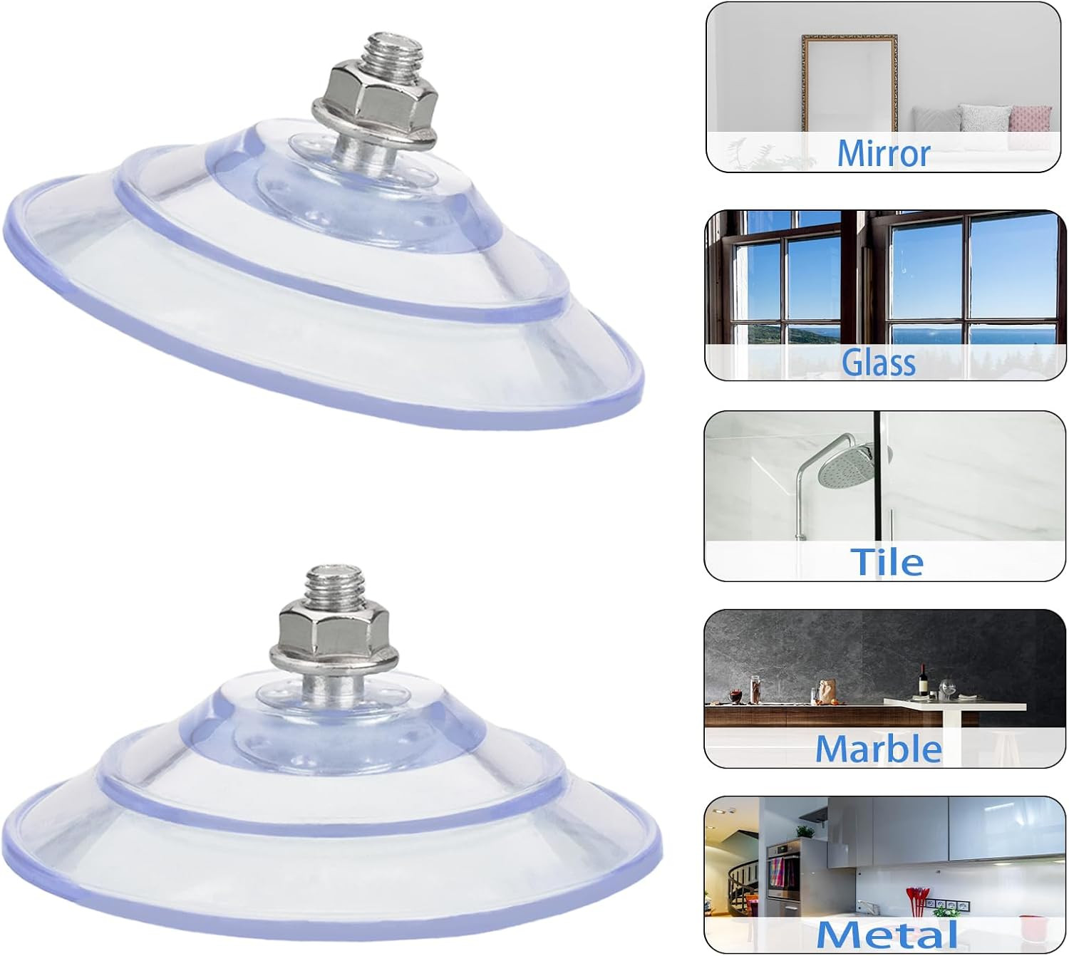 Accencyc Upgraded Large Suction Cup with Screws 3.4″/85Mm Plastic Suction Pads 4