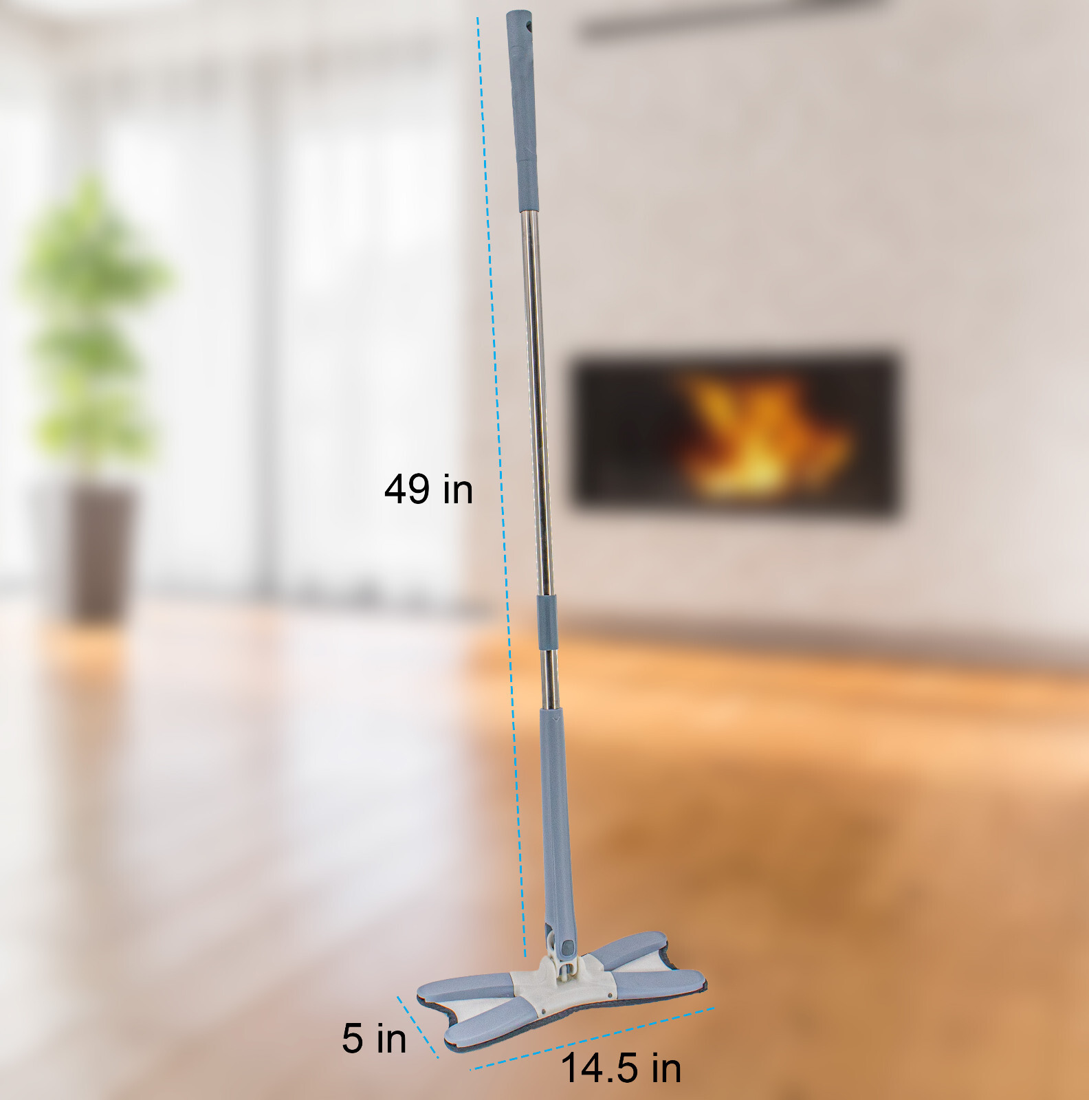 360 X Floor Mop Hands Free Self Wringing Reusable Wet & Dry Microfiber Rotatable