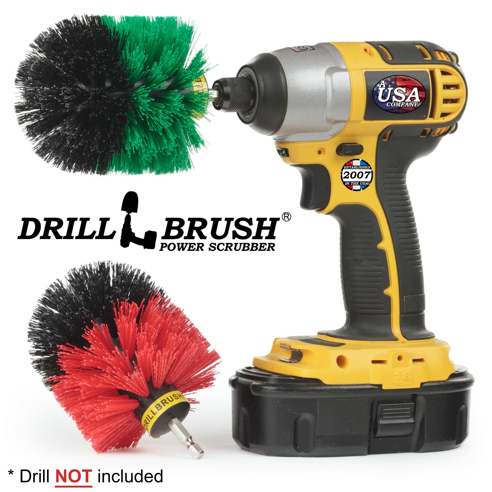Drill Brush Cordless Drill Powered Brushes -Kitchen Surfaces -Patio, Deck,Garden