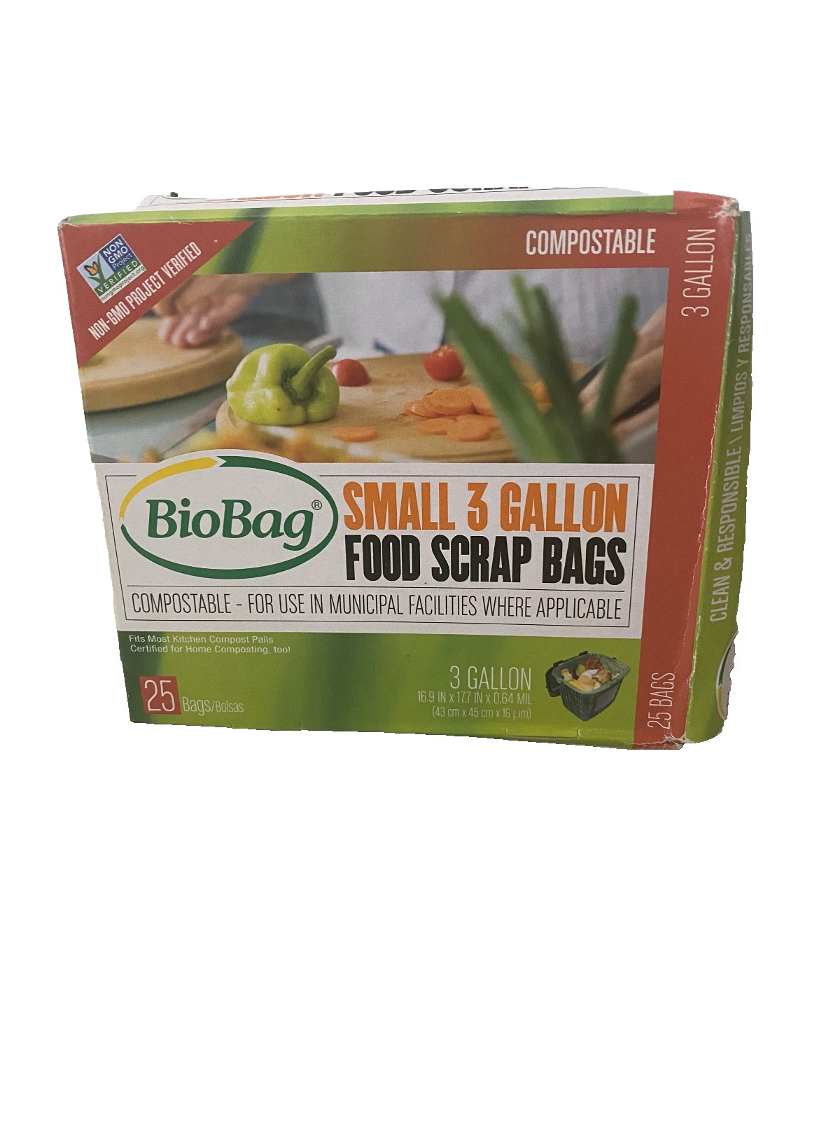 2 Boxes of BioBag Small 3 Gallon Food Scrap 25 Bags Compostable 25X 2 boxes = 50