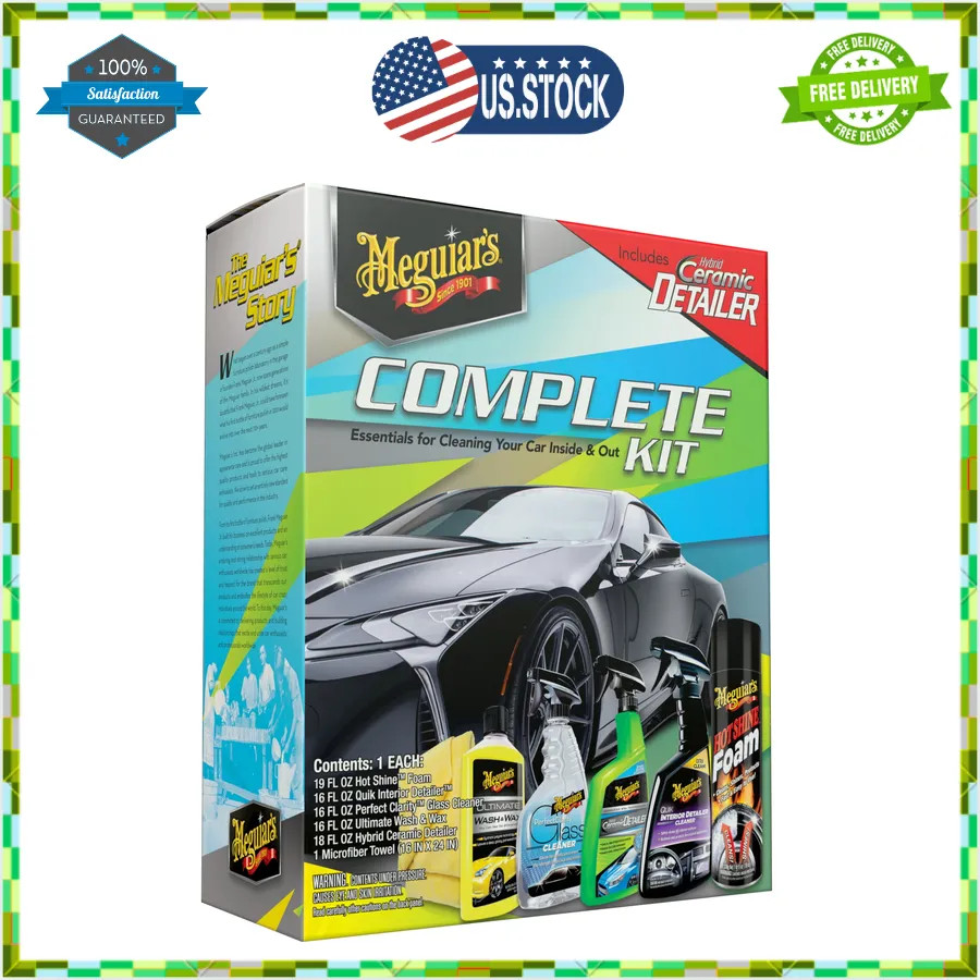 Meguiar’s Complete Car Care Kit Professional Detailing Gift Set
