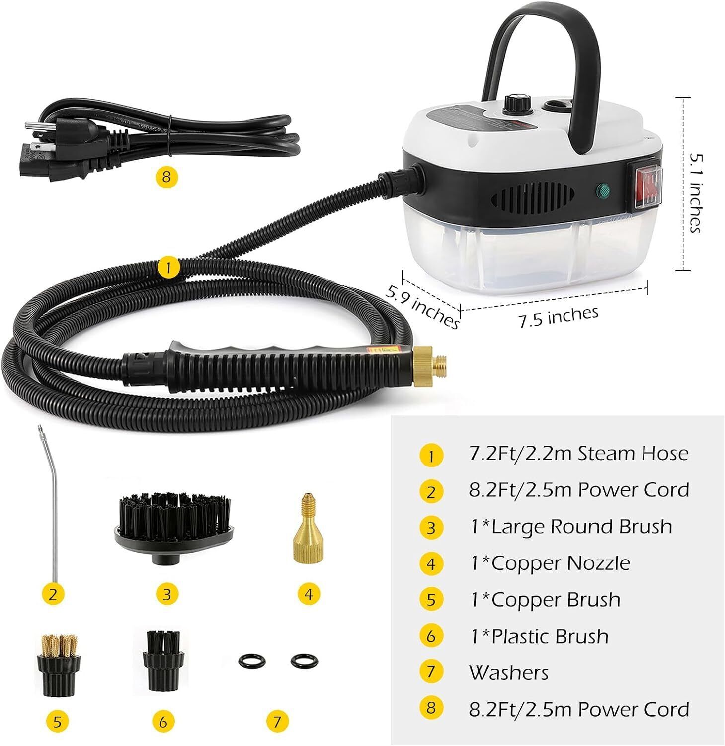 Handheld High Temp Steam Cleaner High Pressure Household Cleaning Machine 2500W