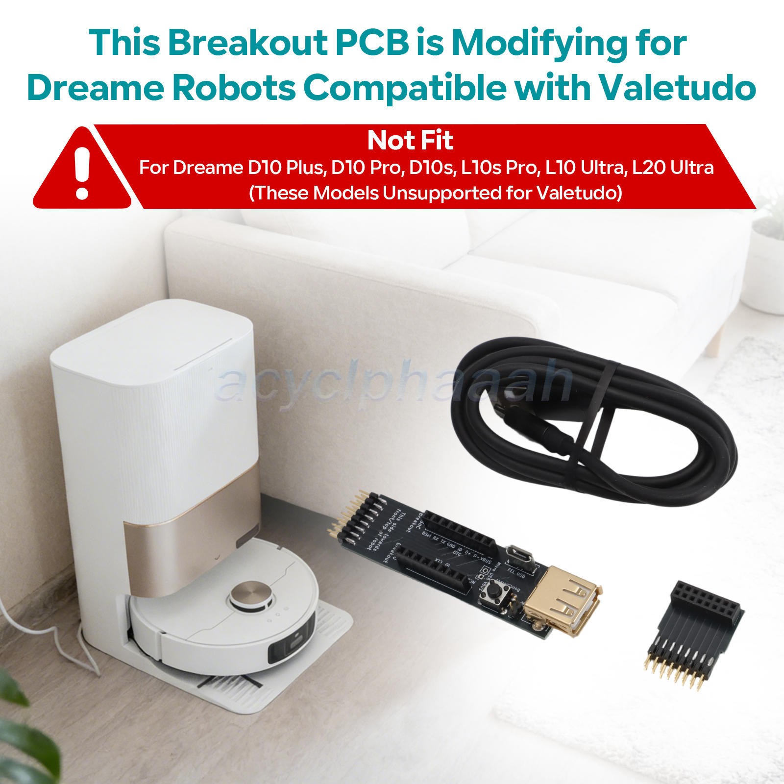 For Dreame (Mova) Robot Vacuum Breakout PCB Kit for Valetudo F9,D9 Pro, D10s Pro