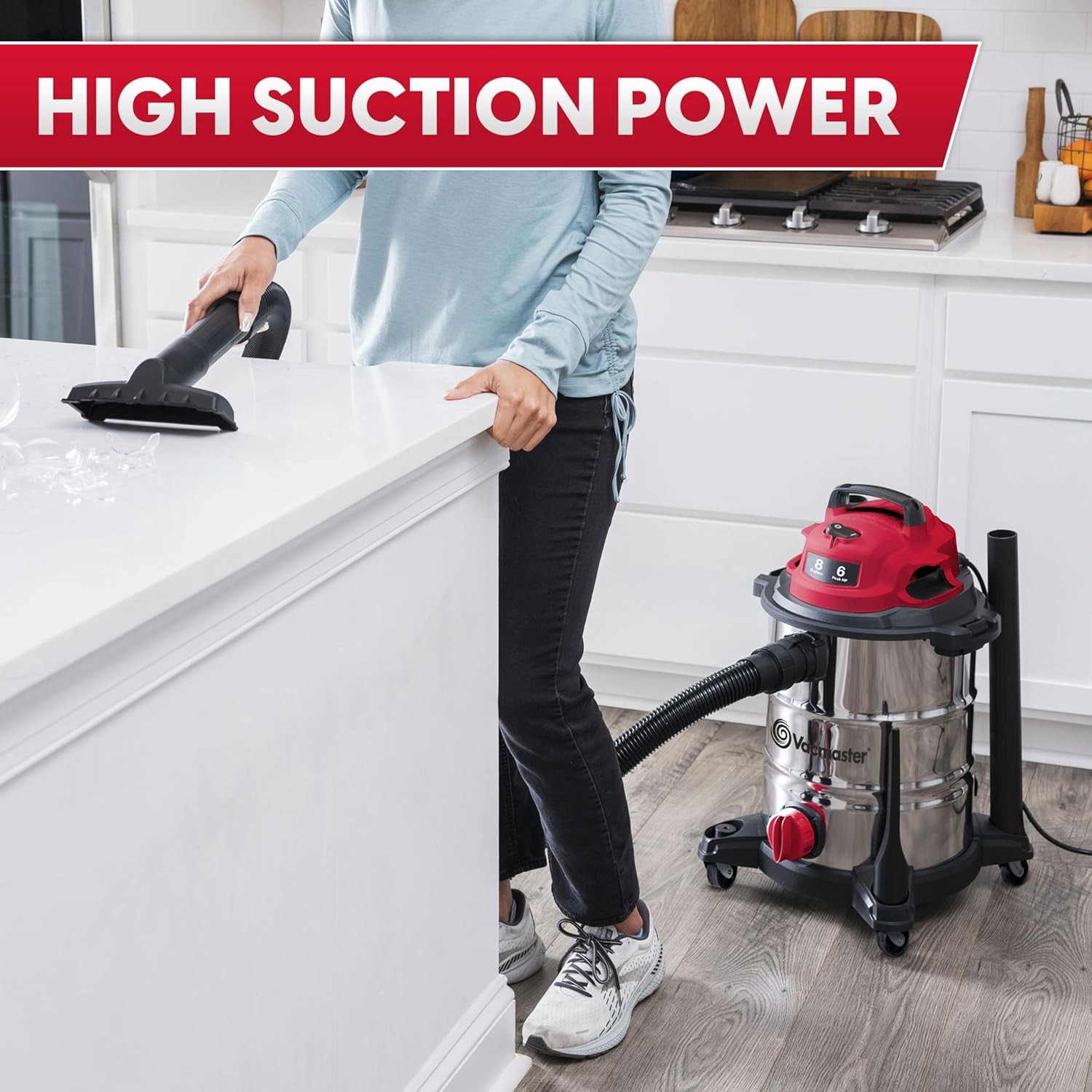 Vacmaster VOC812SF 1101 8-Gallon Premium Stainless Steel Wet/Dry Vacuum
