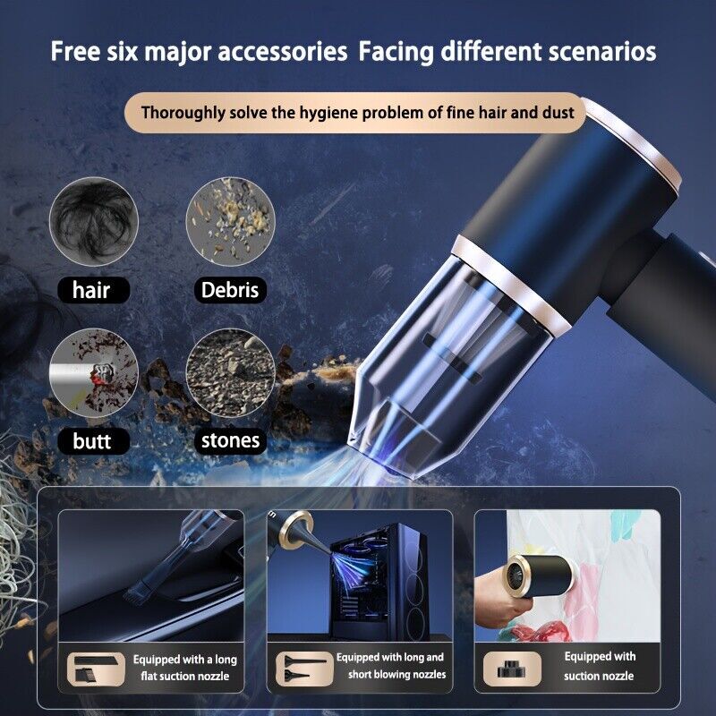 95000PA Cordless Hand Held Vacuum Cleaner Mini Portable Car Auto Home Wireless