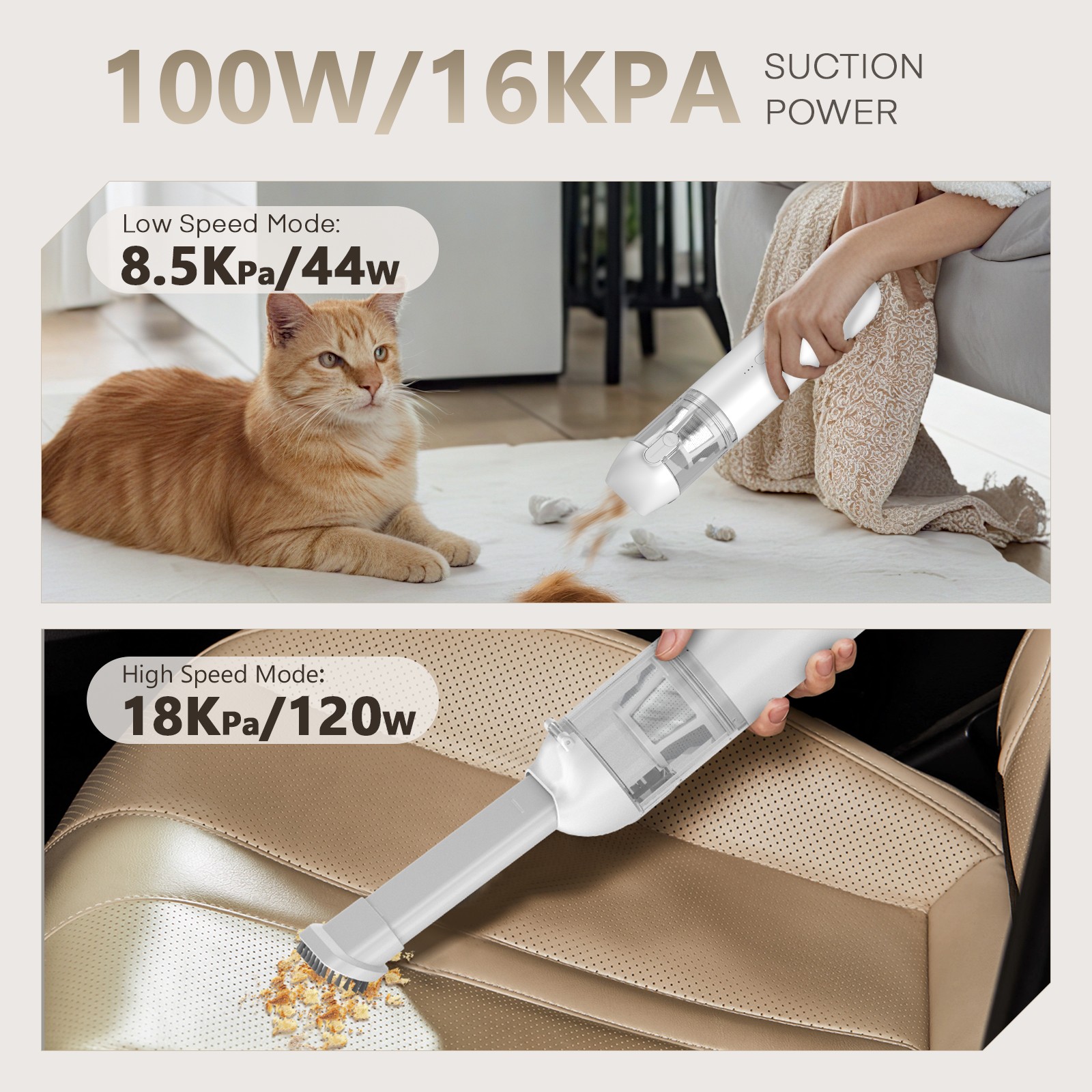4-in-1 Portable Mini Cordless Vacuum Cleaner Handheld 80000RPM 7500mAh Battery