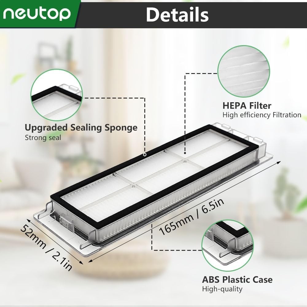 HEPA Replacement Filters for Roborock S6/S5/S4 Robot Vacuums, 8-Pack