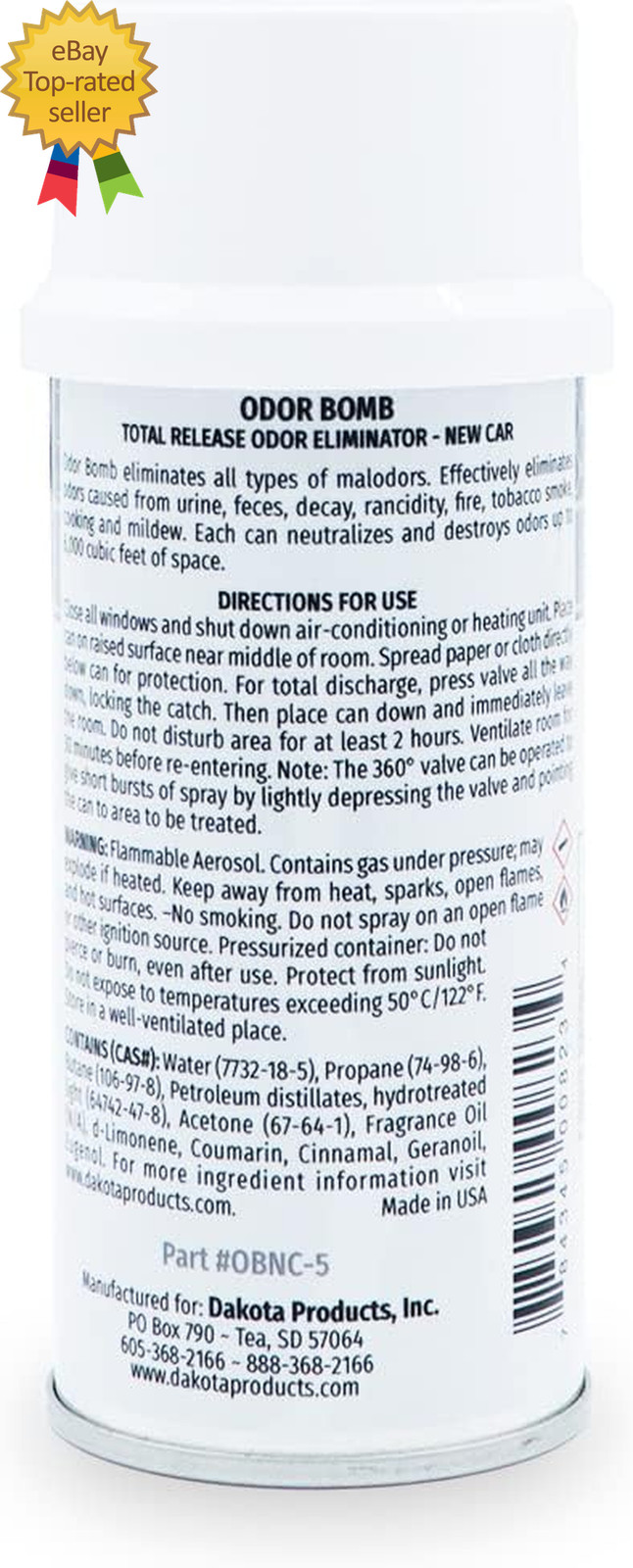 5Oz. Odor Bomb Car Odor Eliminator – New Car Scent 3 Days ‎8 ounces