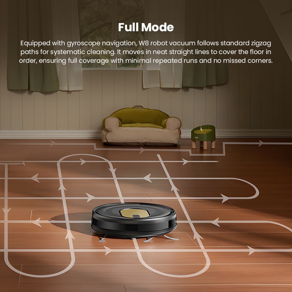 Vactidy W8 Robot Vacuum and Mop 5000Pa Suction,150-Min Runtime,App/Voice Control