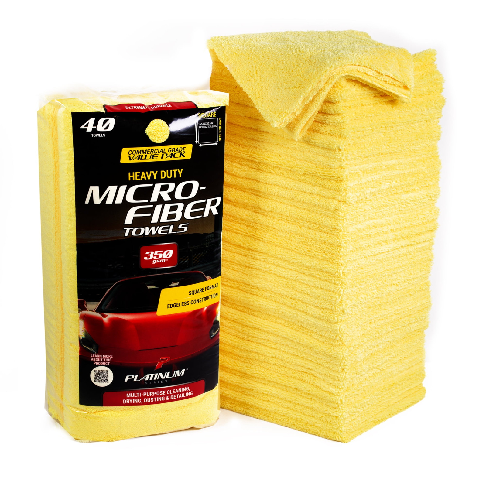 Platinum Series 40 Pack Premium Microfiber Auto and Home Detailing Towels Freesh