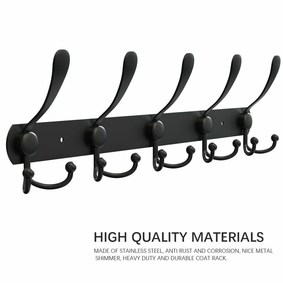 Stainless Steel 15 Hooks Coat Robe Hat Clothes Wall Mount Hanger Towel Rack 2025