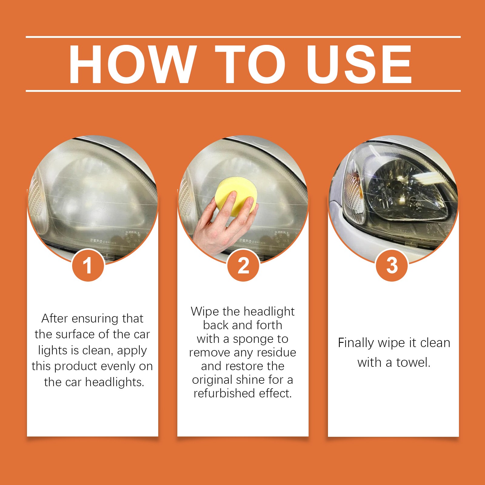 Headlight Restoration Polish Compound Removes Yellowing Oxidation Car Lens Care