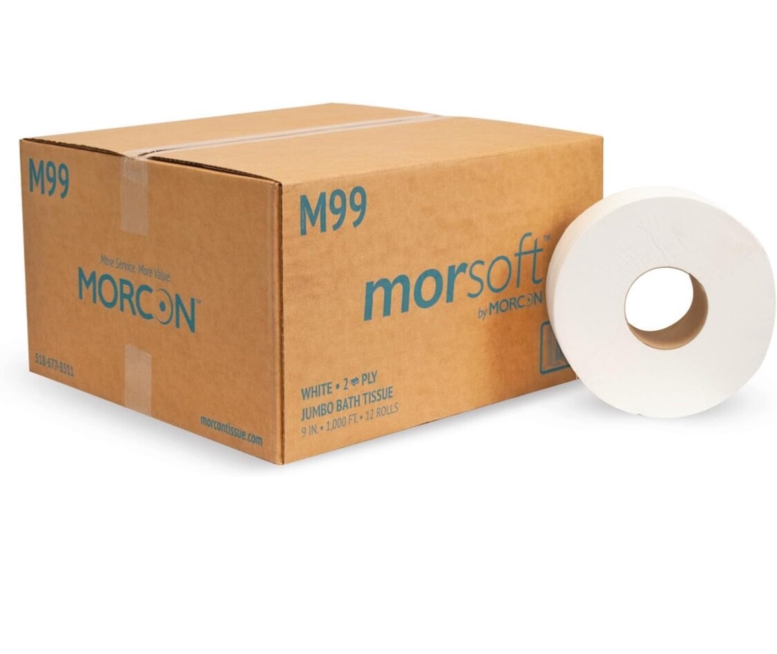 Morcon M99 Morsoft Millennium Jumbo Bath Tissue, Septic Safe, White 12/Ct, 2CT