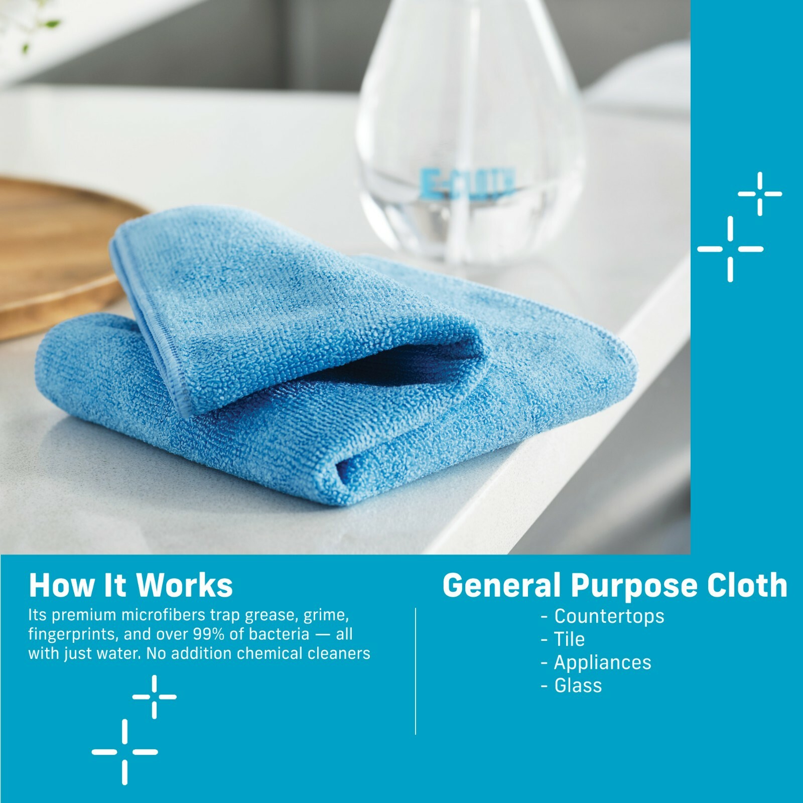 E-Cloth General Purpose Cleaning Cloth, Premium Microfiber Cleaning Cloth