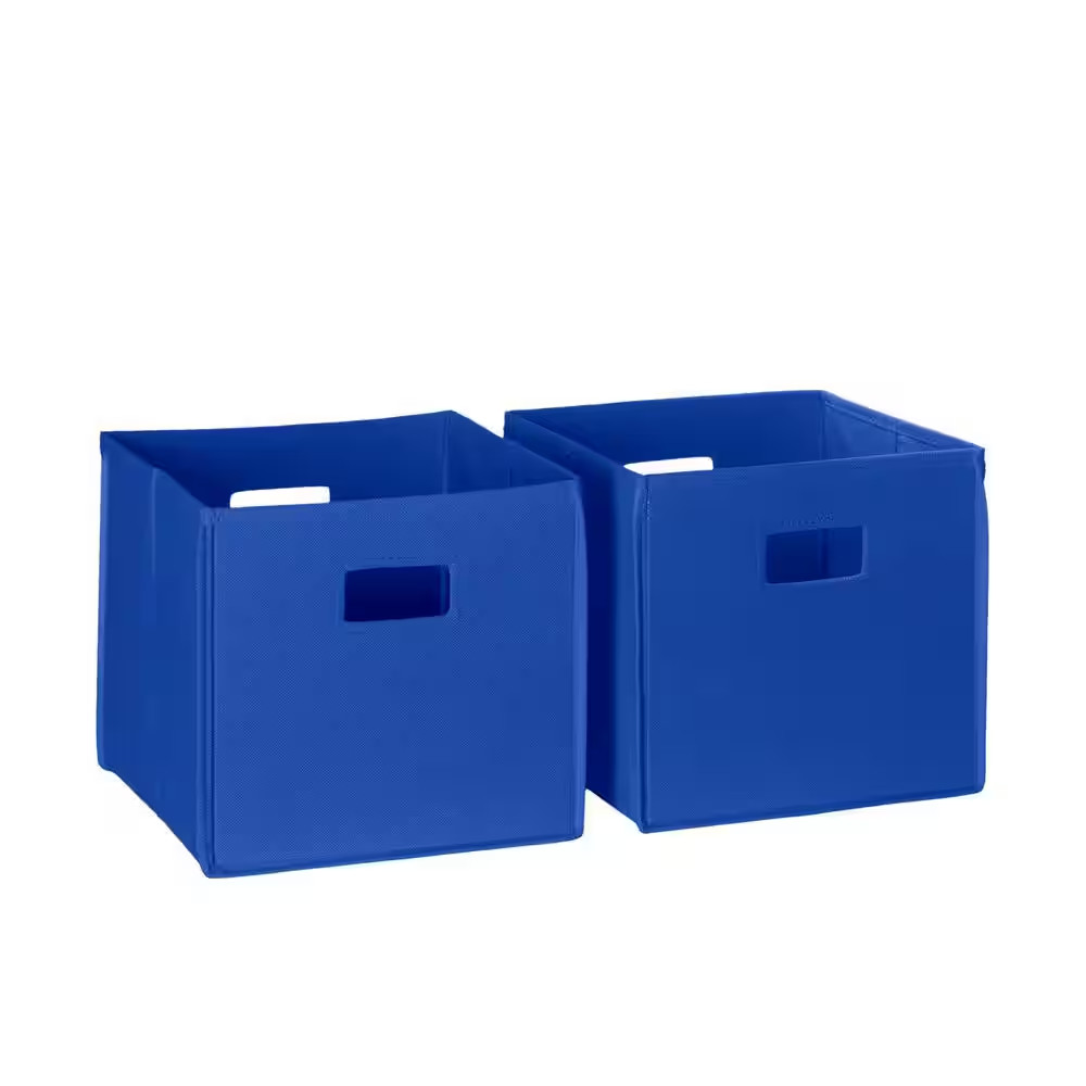 10 In. H X 10.5 In. W X 10.5 In. D Blue 2Pc Fabric Collapsible Storage Cube with