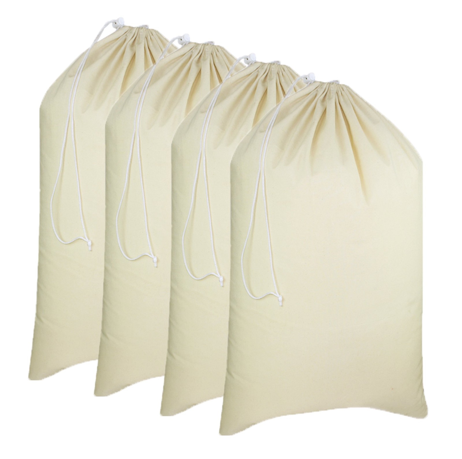 Extra Large Laundry Bags -4 Pack Heavy Duty Durable Cotton Canvas Drawstring
