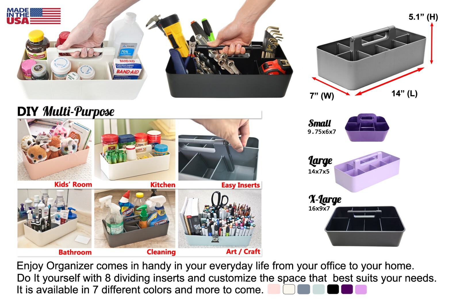 Enjoy Organizer – Plastic Storage Caddy Organizer | Multipurpose, Portable