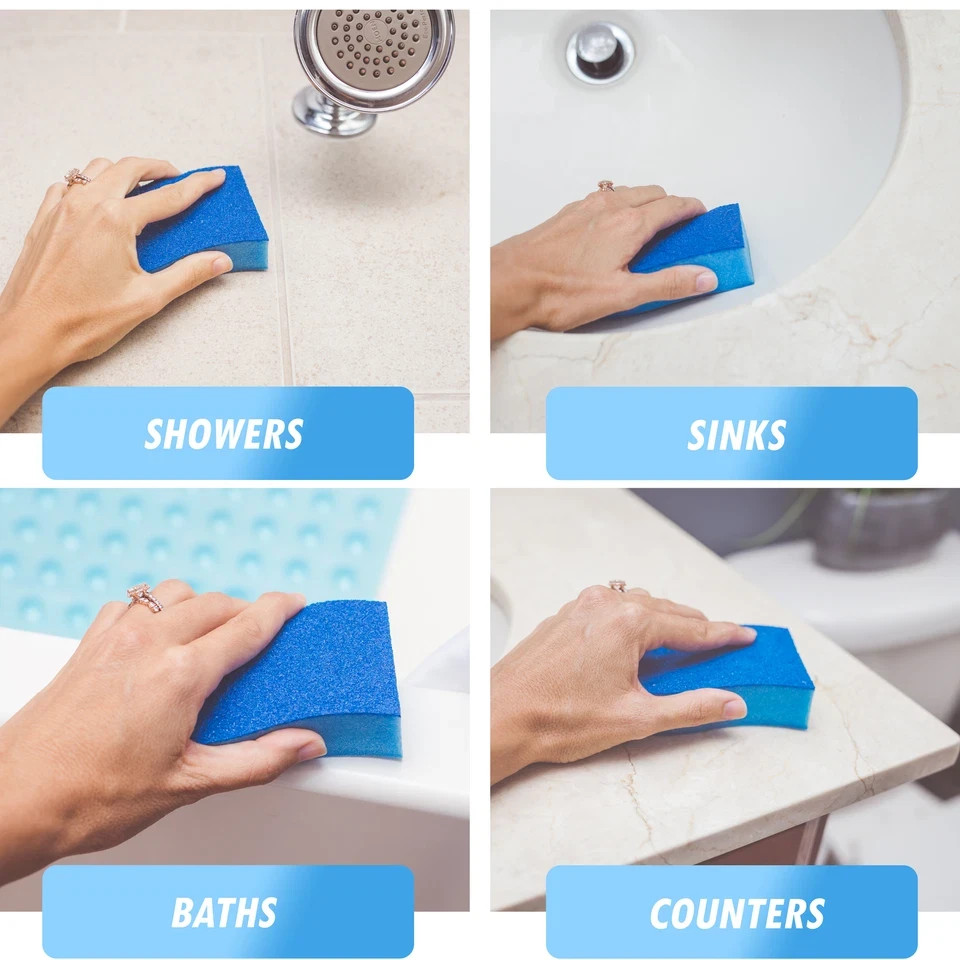 Elitra Antimicrobial Non-Scratch Scrubber Cleaning Sponge, Blue – 24 Pack –