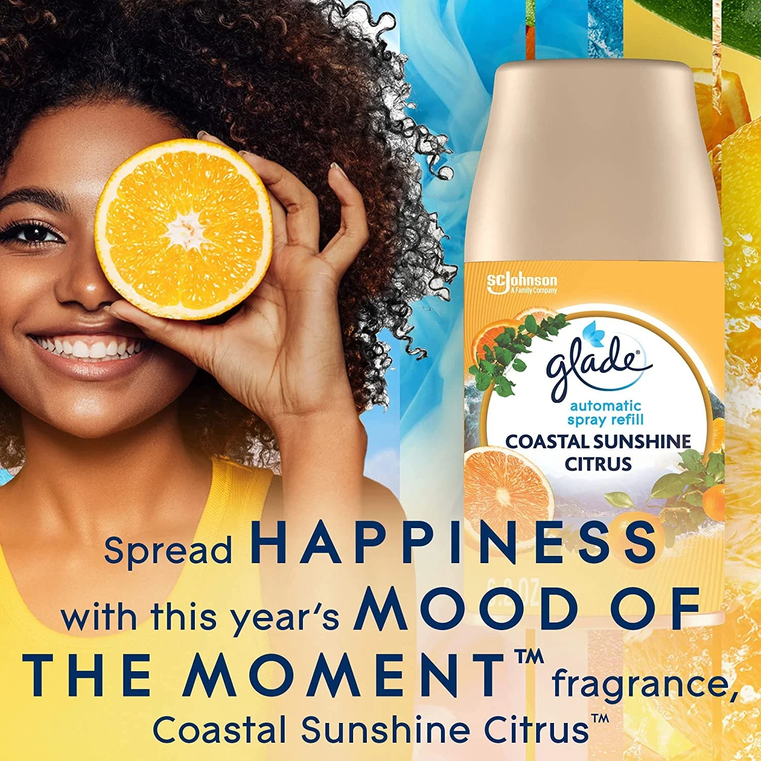 Glade Automatic Spray Refills, Air Freshener, Coastal Sunshine Citrus, 6.2 Oz, 2