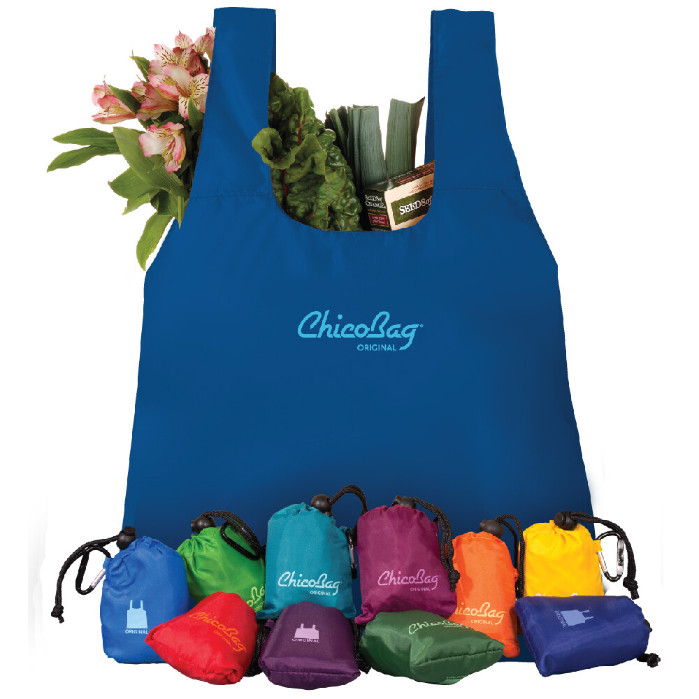 ChicoBag Original Compact Reusable Grocery Bag Tote – Attached Pouch & Carabiner