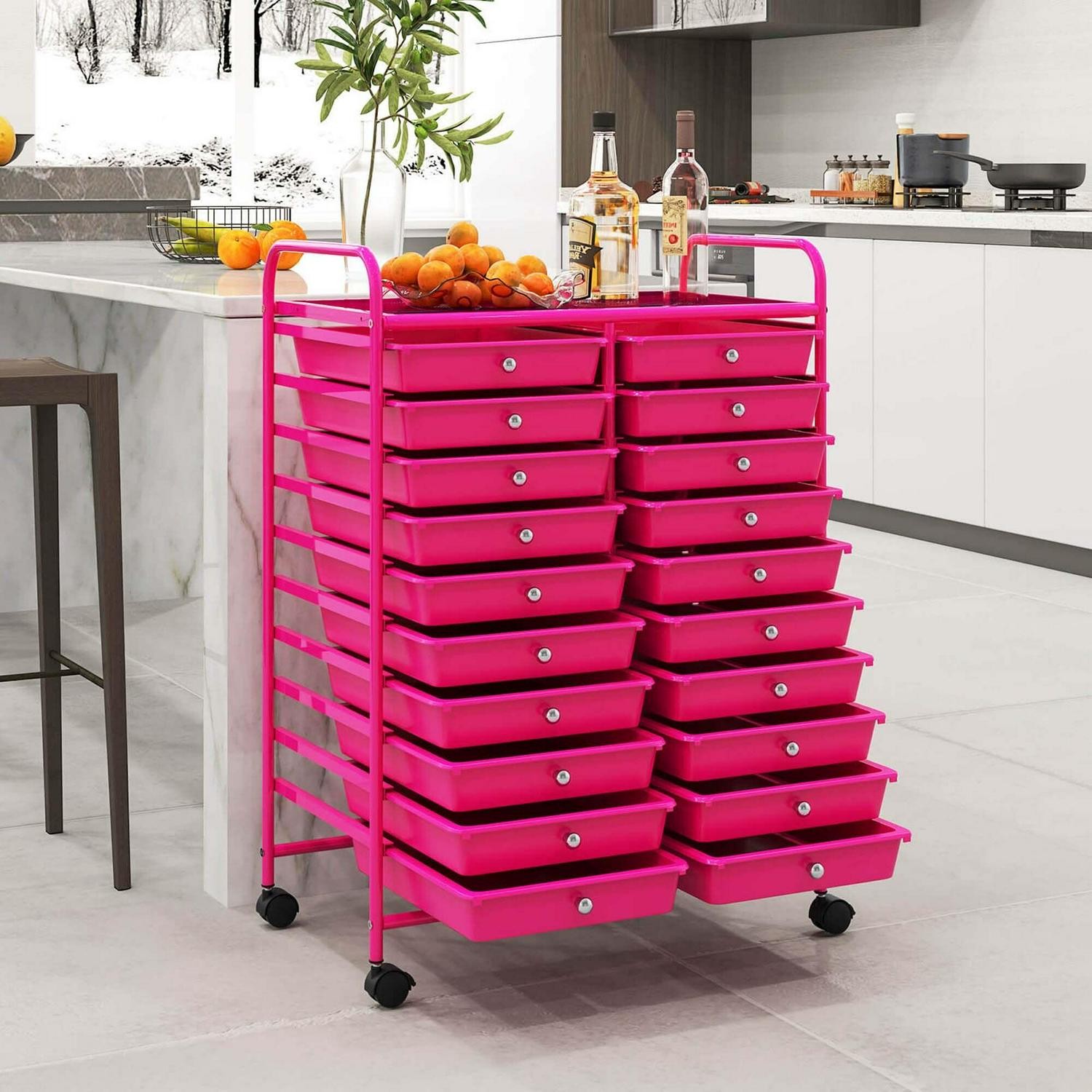 Costway 20 Drawers Rolling Cart Storage Scrapbook Paper Studio – See Details